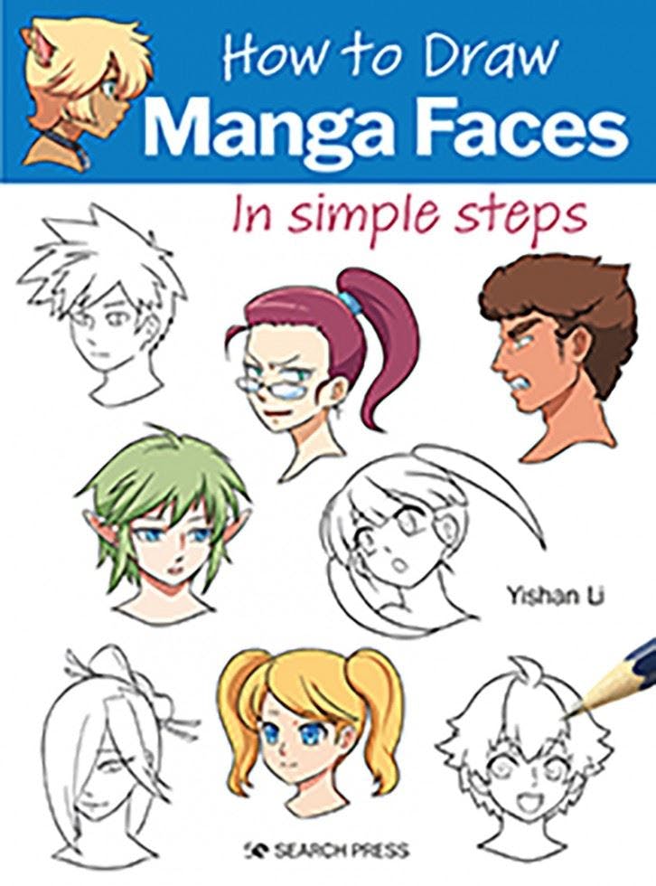 How to Draw Manga Faces Book - Beginner Manga Art Guide - 38 Exercises by Yishan Li - 18 Complete Faces - Image 8