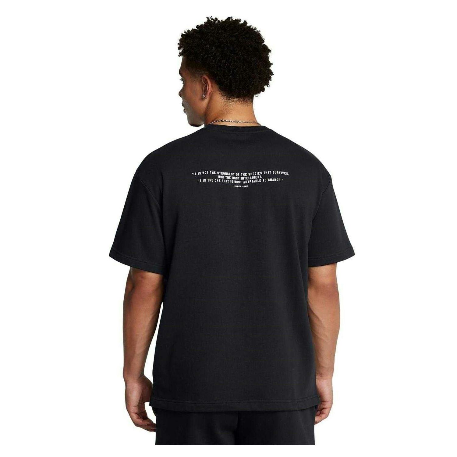Under Armour Men's Black Project Rock Terrycloth T-Shirt - Xs - 80% Cotton/20% Polyester