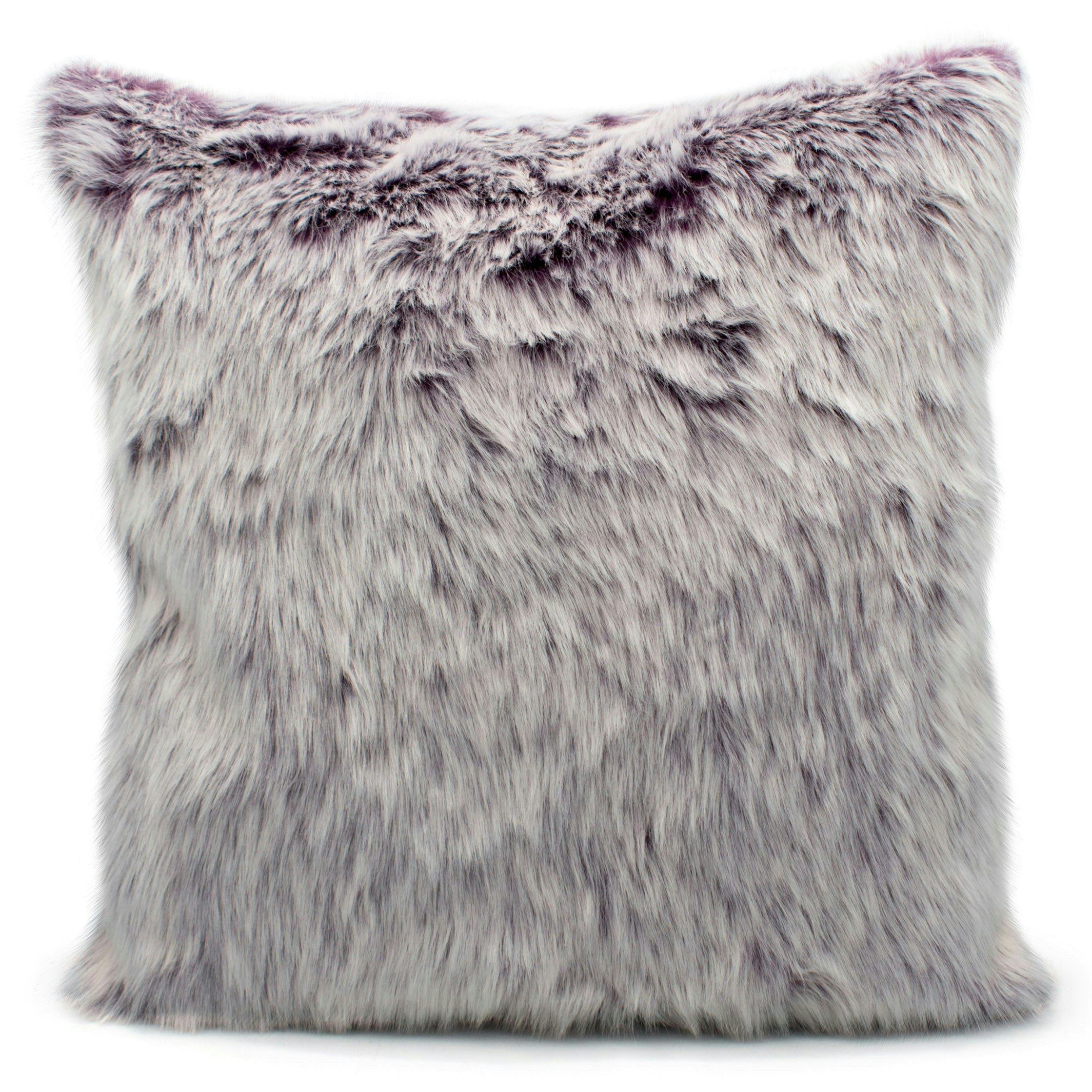 Velosso Purple Luxury Faux Fur Cushion - 43Cm X 43Cm - 56Cm X 56Cm