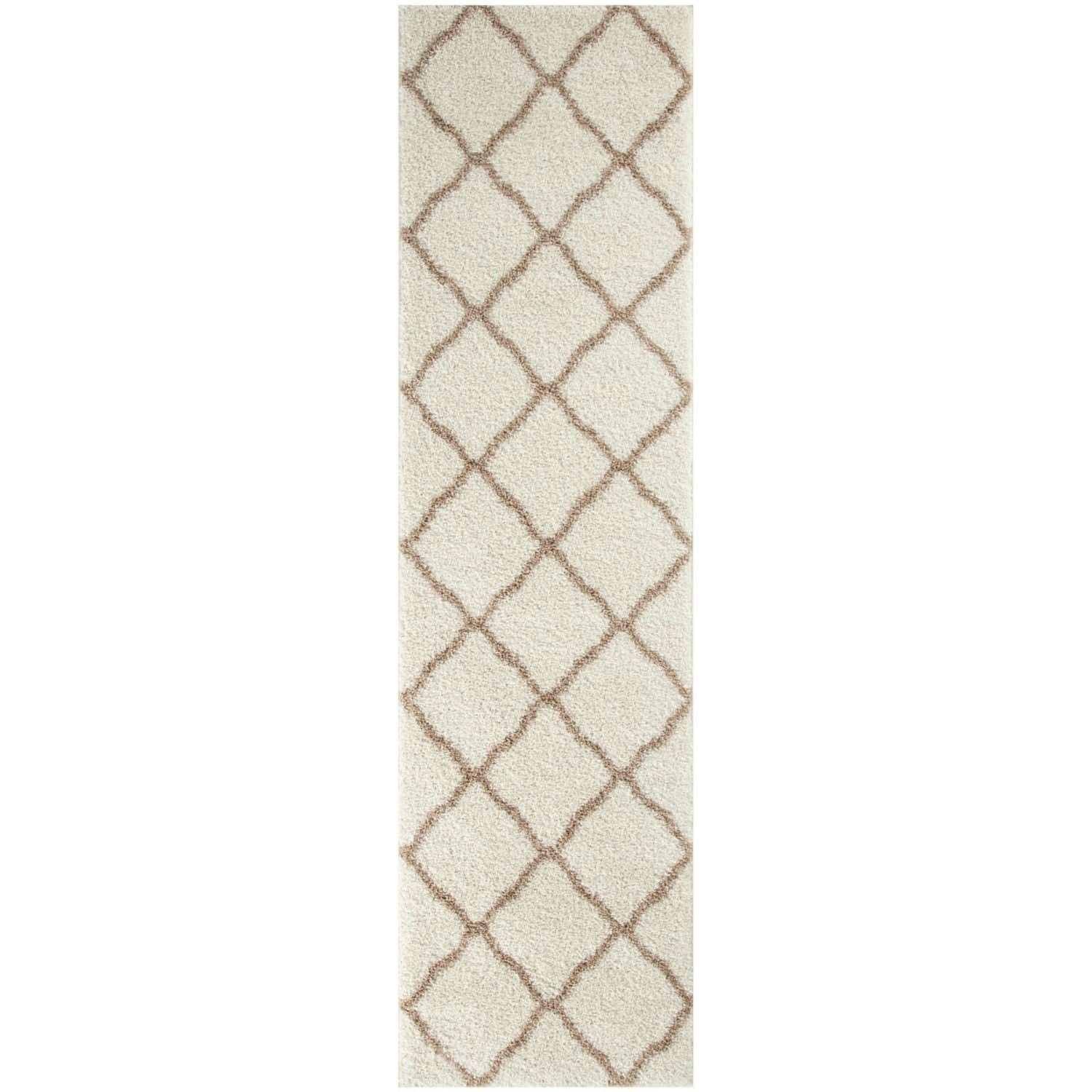The Rugs Ivory Moroccan Shaggy Rug | 730 - 80X300 Cm