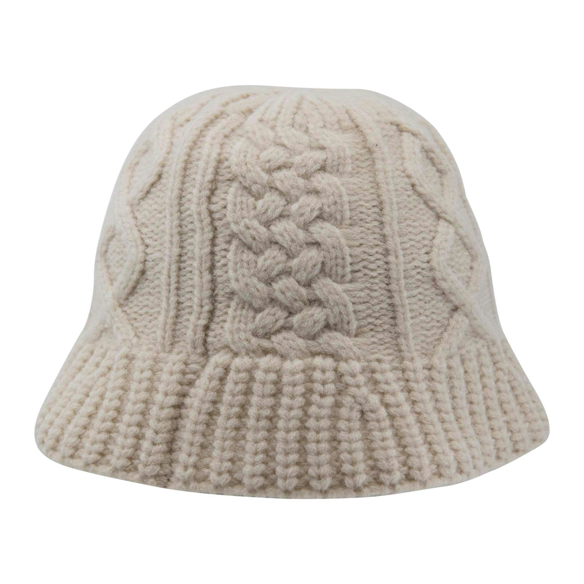 Aran Traditions Cream Aran Knitted Bucket Hat