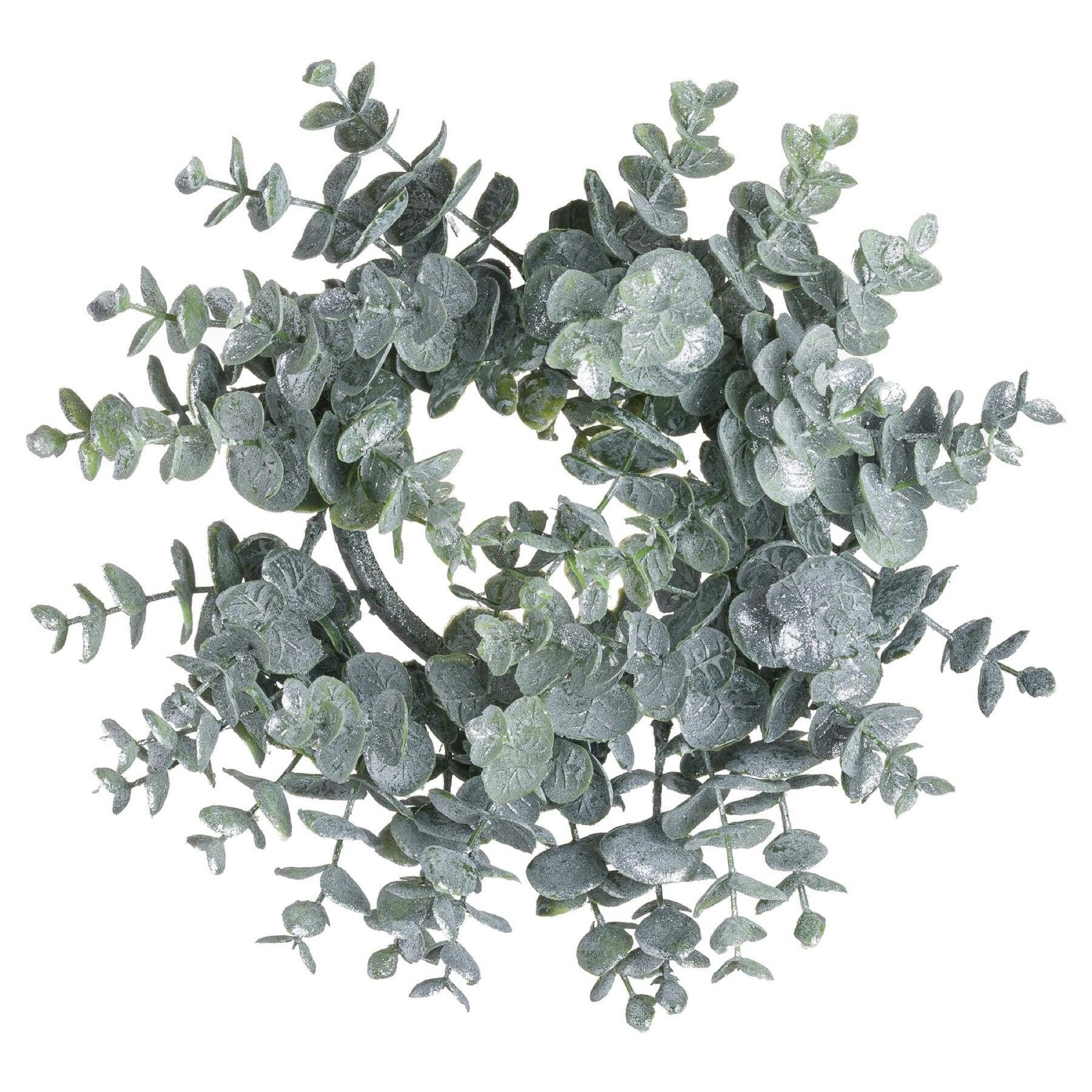 Rackhams Artificial Medium Frosted Eucalyptus Candle Wreath