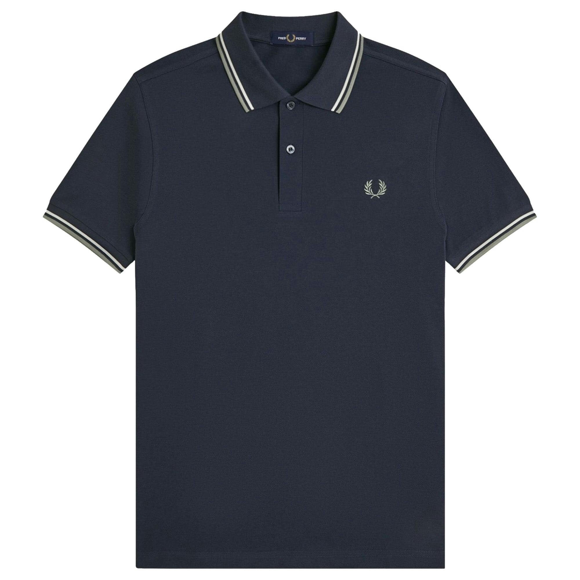 Fred Perry Men's Short Sleeve Twin Tipped Polo Shirt - Drk Arfrce 72C - XL - Image 3