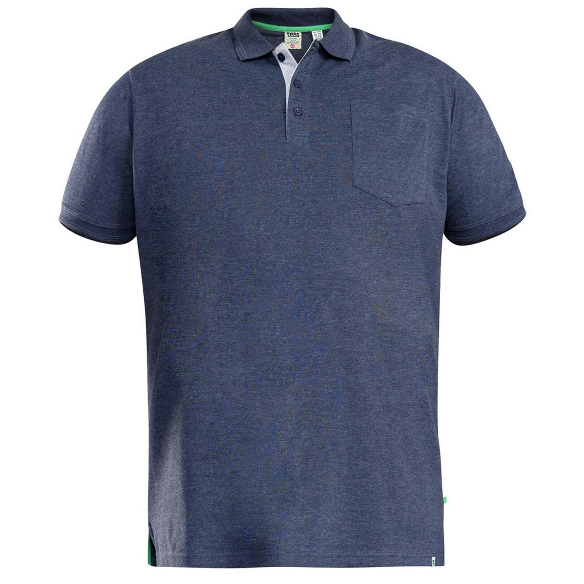 Duke Men's D555 Grant Pique Kingsize Polo Shirt - Denim - Denim - 8XL - 100% Cotton