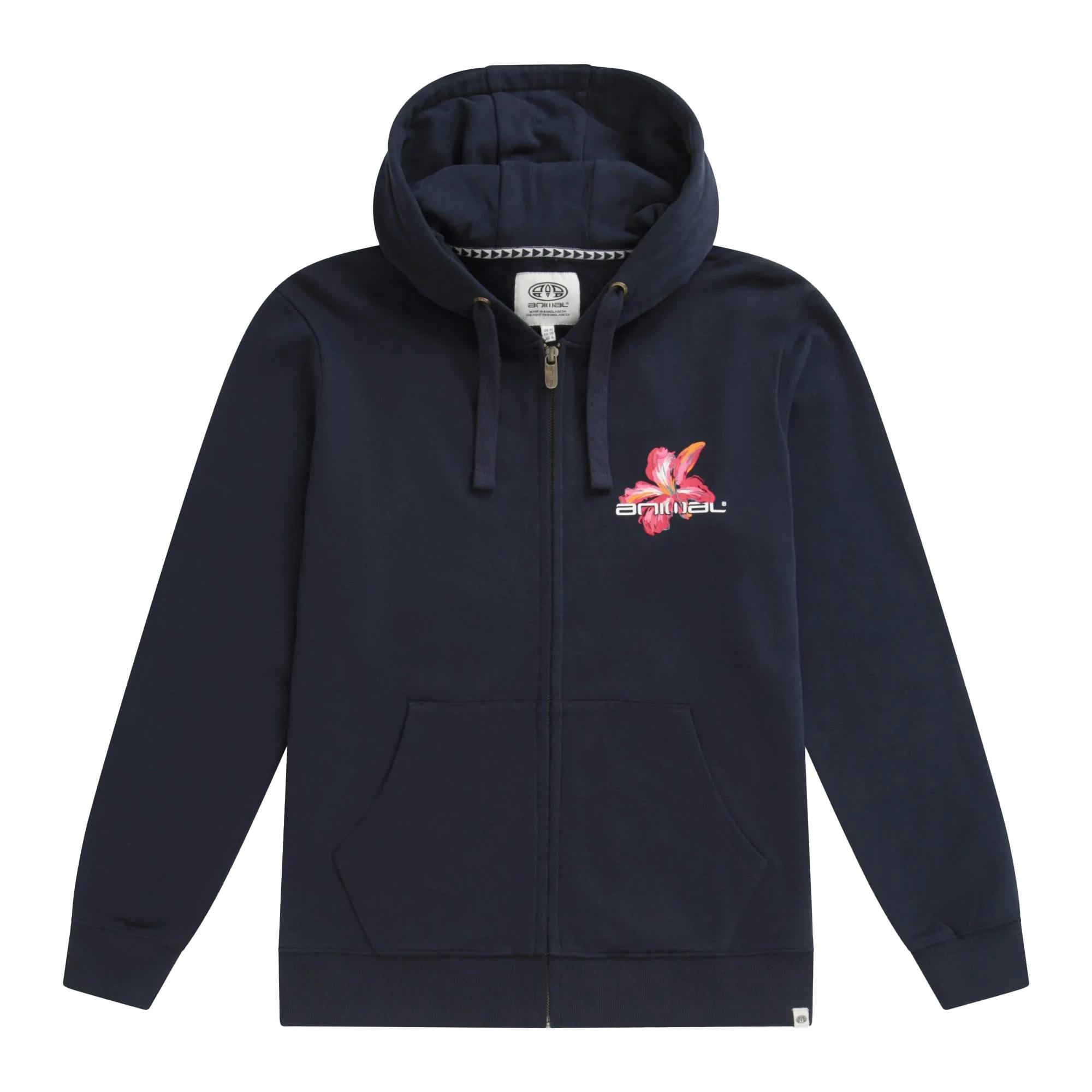 Animal Women's Maya Graphic Print Organic Hoodie - Navy - Navy - 6 Uk - 100% Mixed