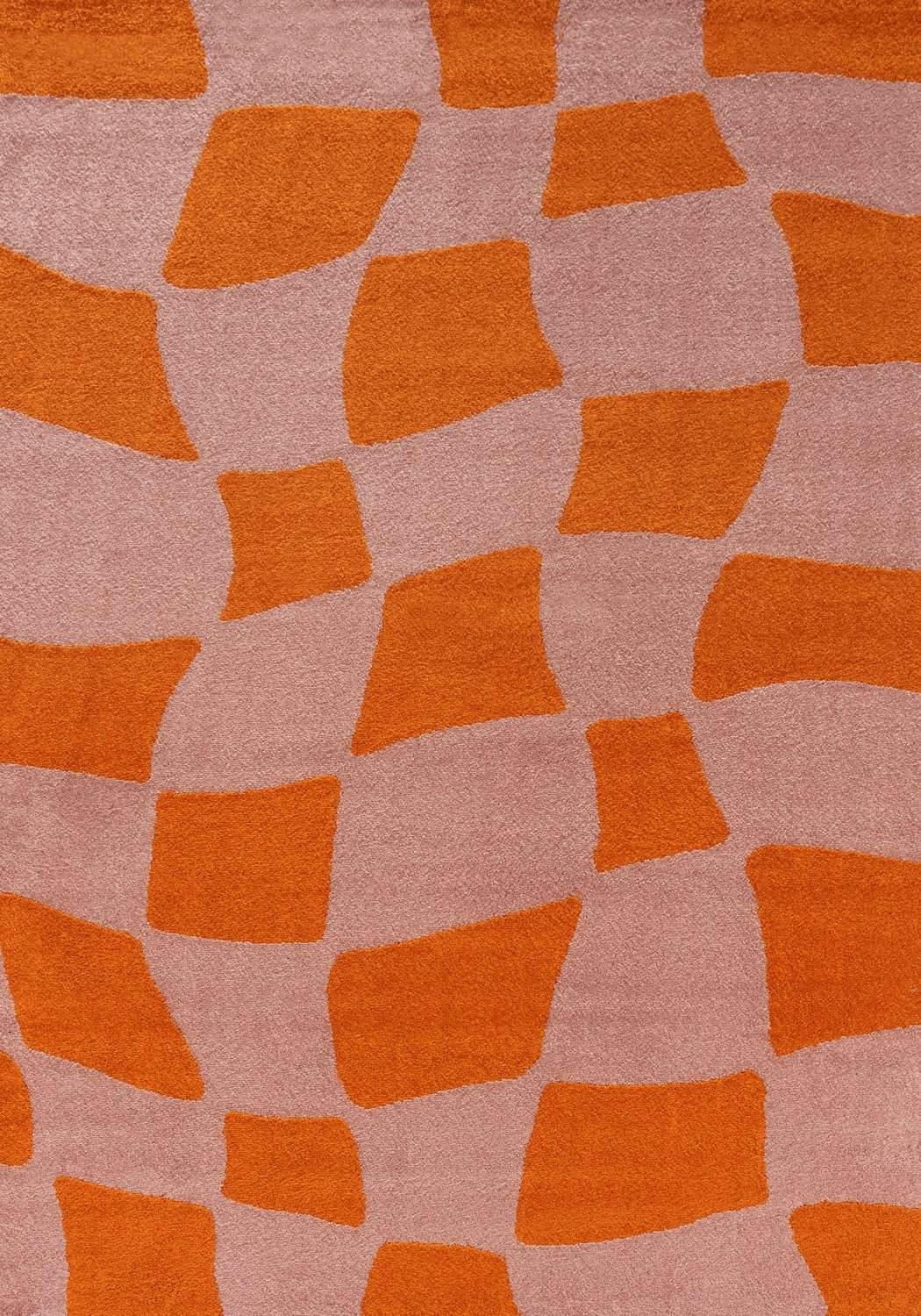 The Rugs Orange/Pink Joli Checkered & Rug - 200X290 Cm