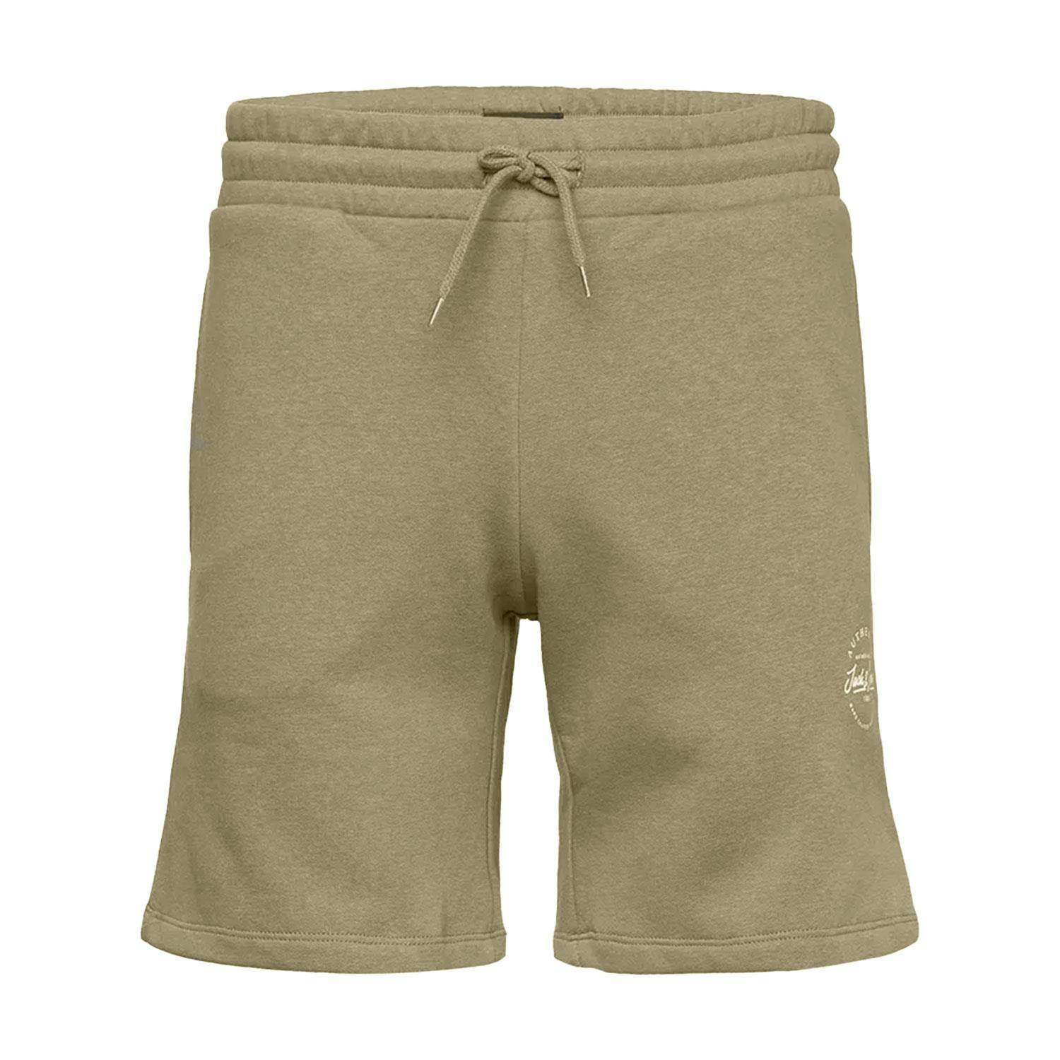 Jack & Jones Men's Sweat Shorts Regular Fit Printed Casual Wear, Dusty Olive - Xxl