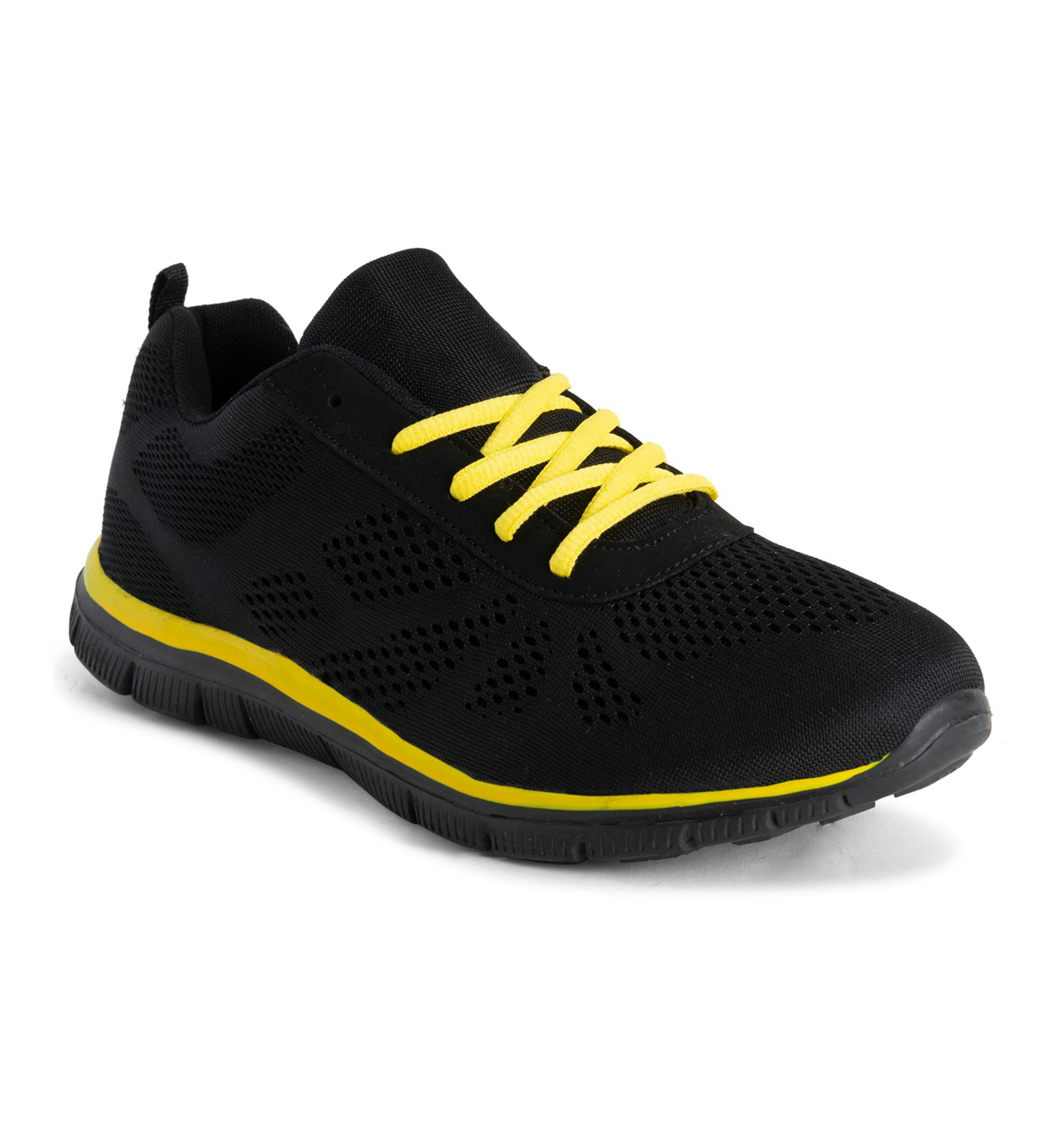 Viva Women's Black/Yellow Get Fit Mesh Running Trainers Athletic Walk Gym Shoes Sport - 9