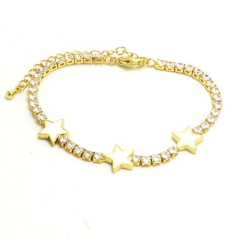 Luxe Tones Gold Trella Luxe 18Ct Plated Star Tennis Bracelet
