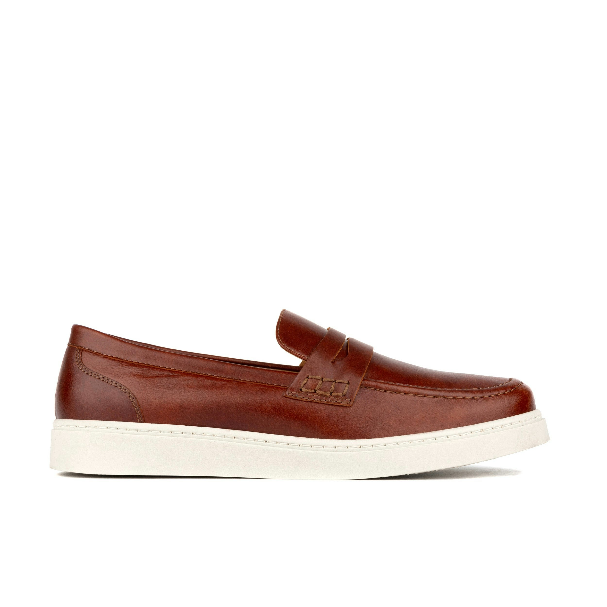 Embassy London Men's Brown/White Walter - Sole Summer Loafer In Soft Leather - Uk 6 / Eu 39 / Us 7