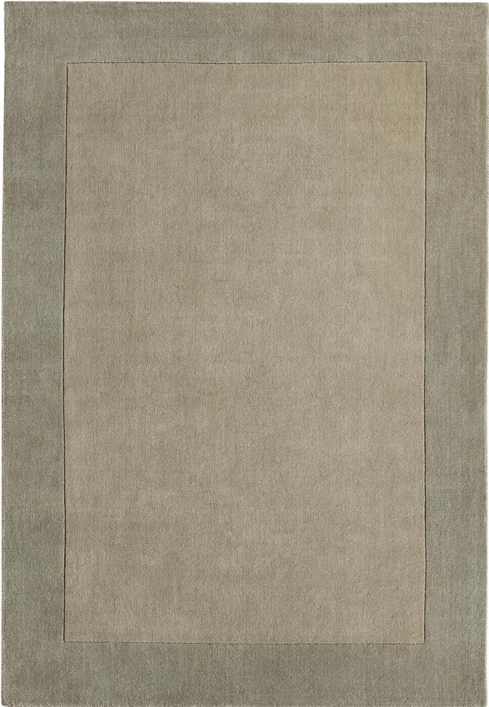 Rackhams Bordered Taupe Wool Rug - 120X170 Cm