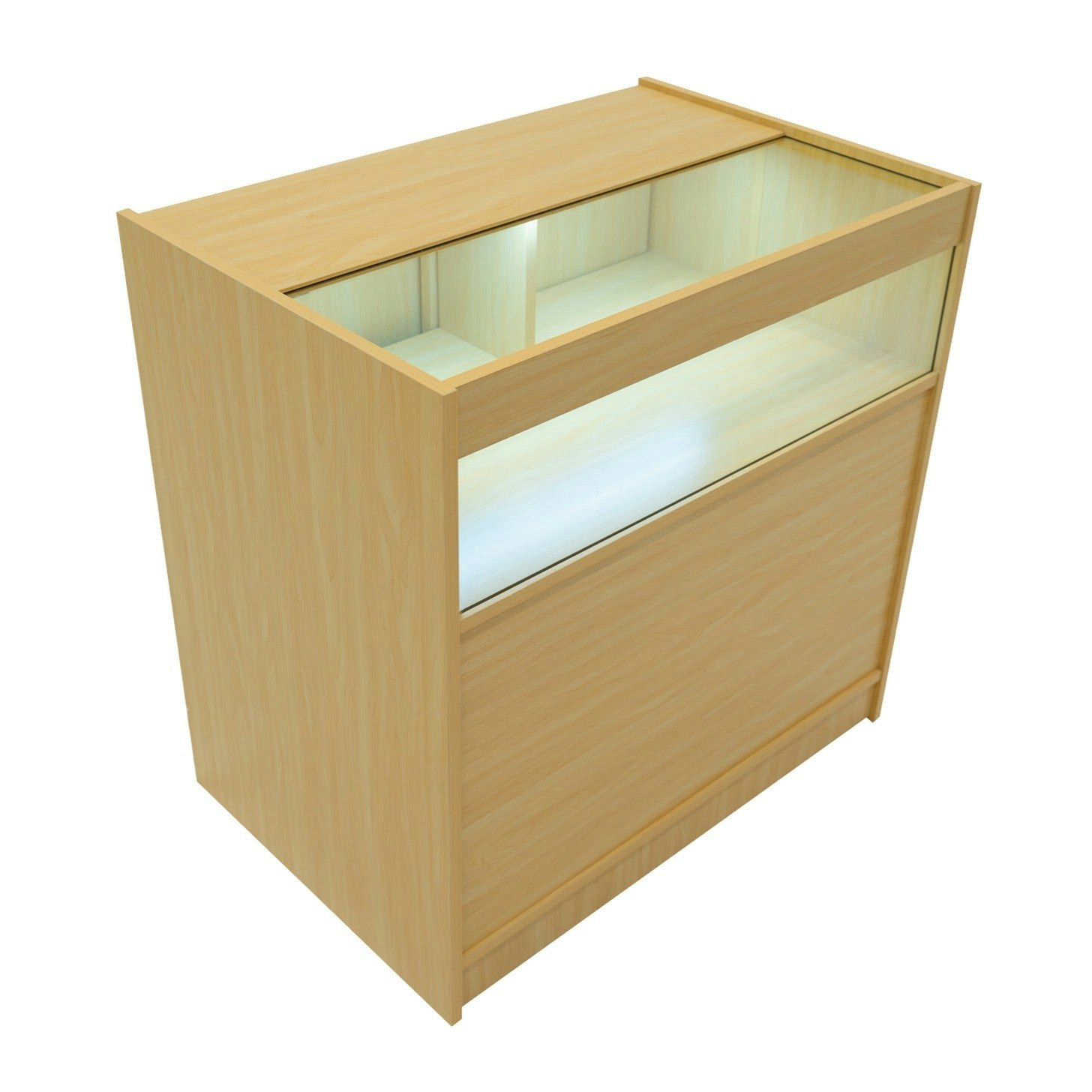 Rackhams White Led Retail Shop Counter B900 - Maple