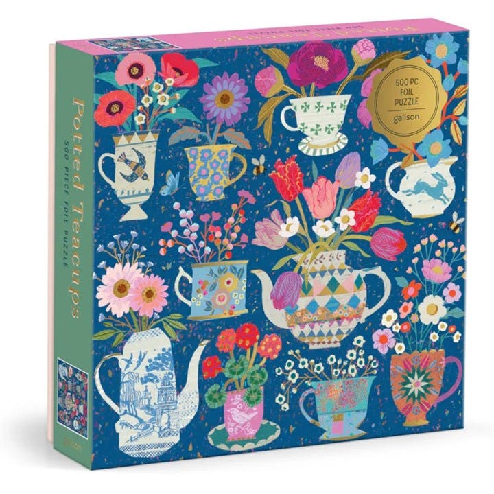 Victoria Ball Potted Teacups 500 Piece Foil Puzzle Galison - Image 6