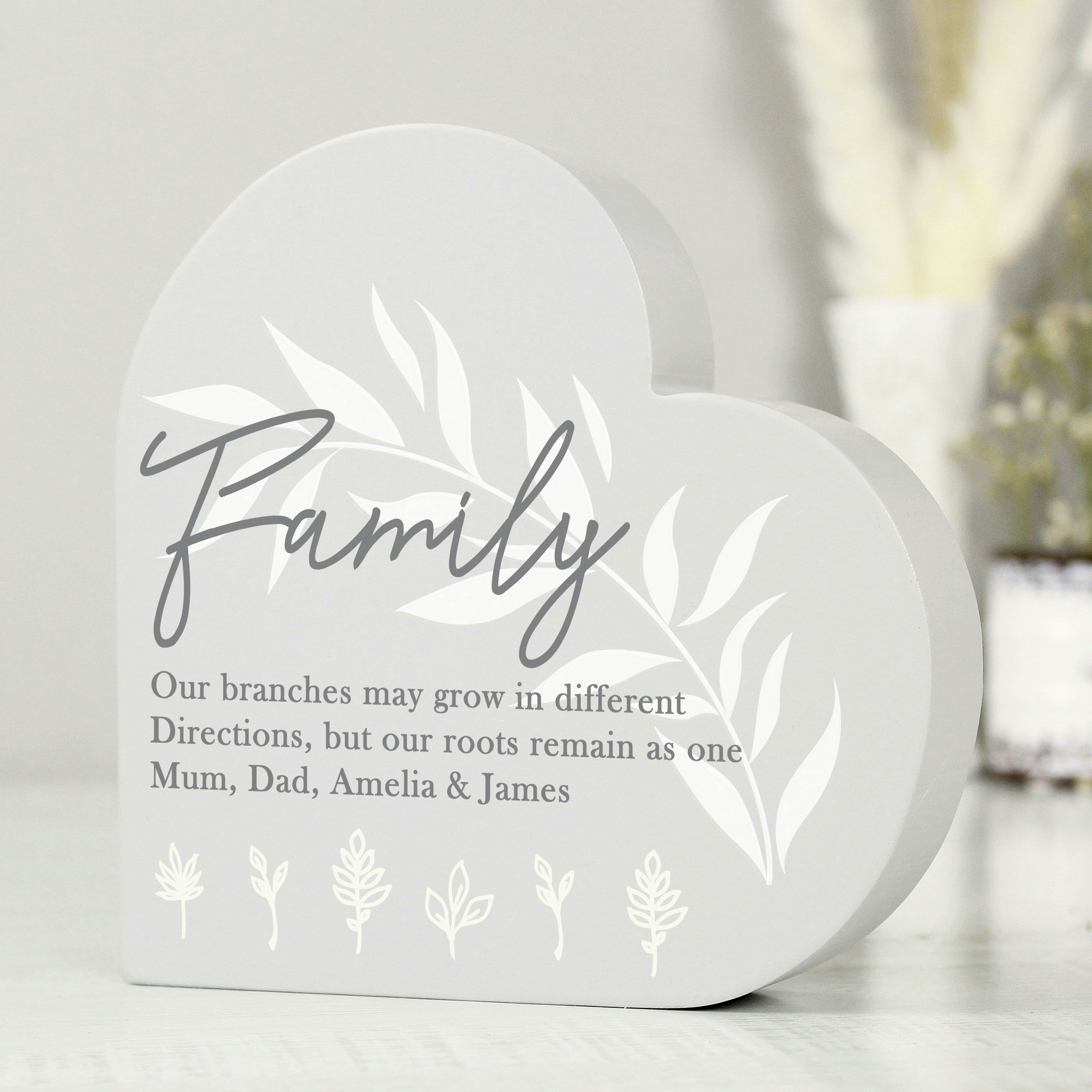 Rackhams Grey Personalised Wooden Heart Ornament