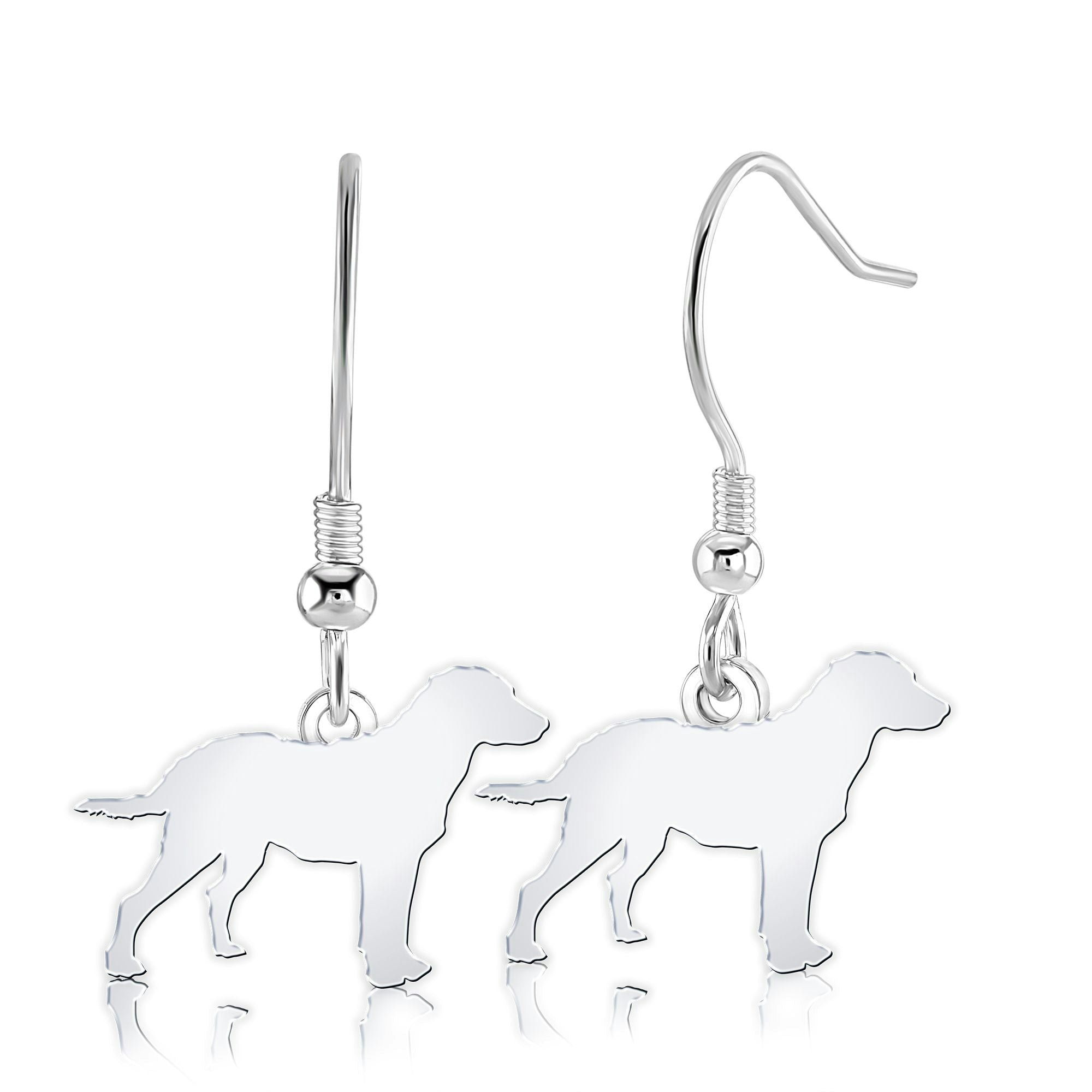 Mylee London Silver Chesapeake Bay Retriever Silhouette Earrings - No - Hook