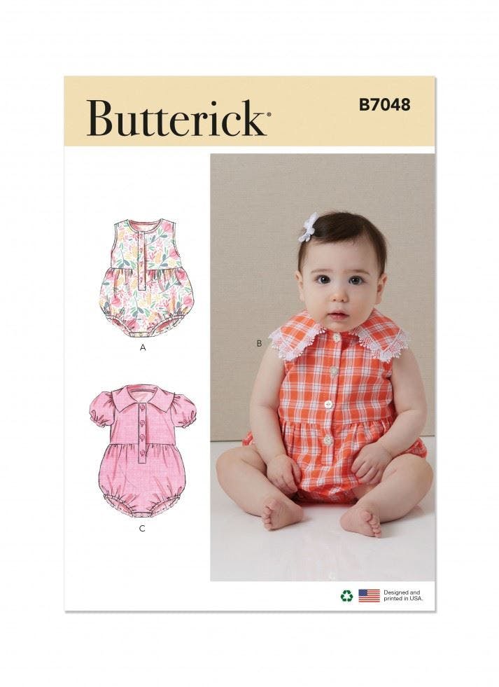 Butterick Sewing Pattern 7048, Jumpsuits For Baby, A (Xs-S-M-L) - Intermediate - A (Xs-S-M-L)