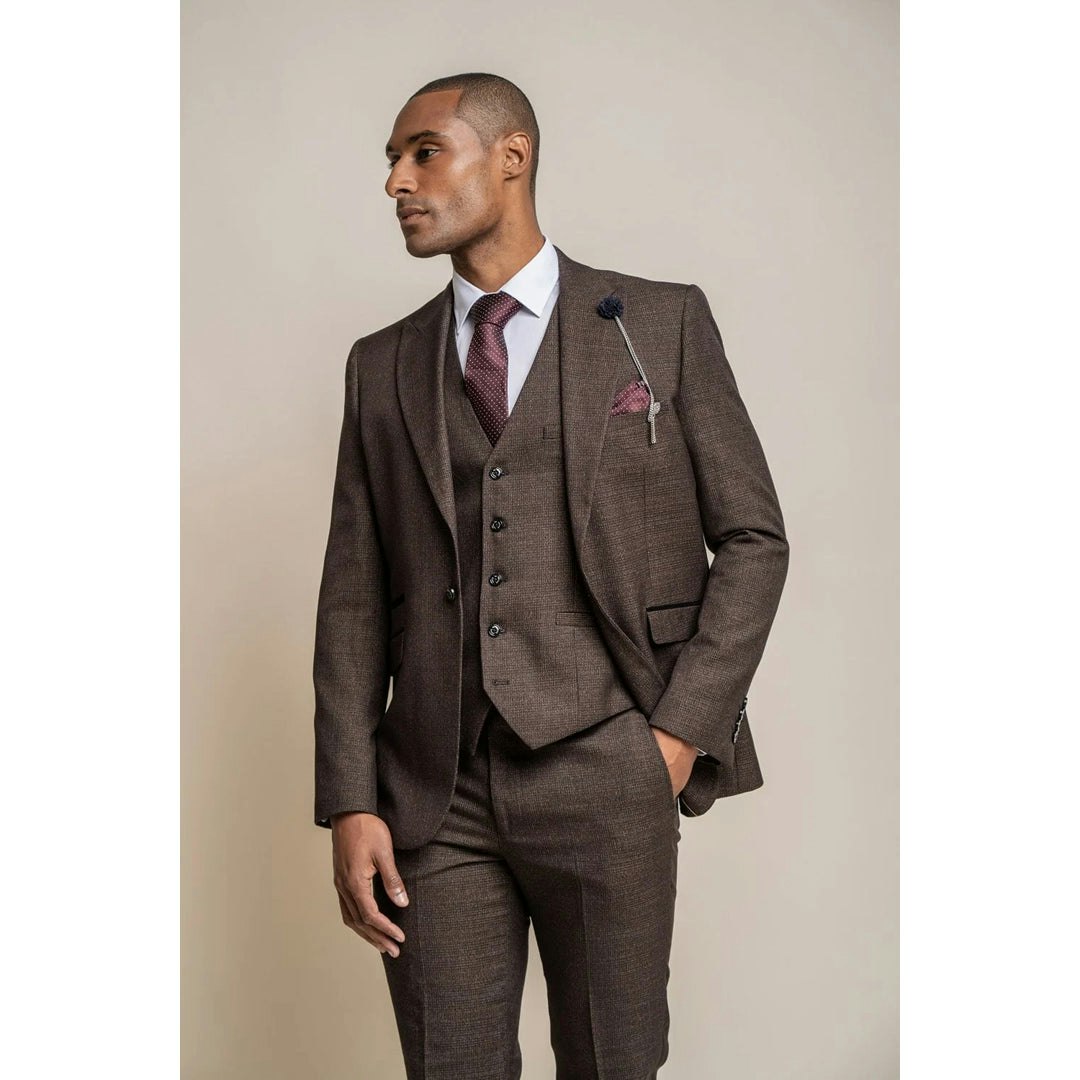 House Of Cavani Men's Brown Caridi - Tweed Blazer - 42