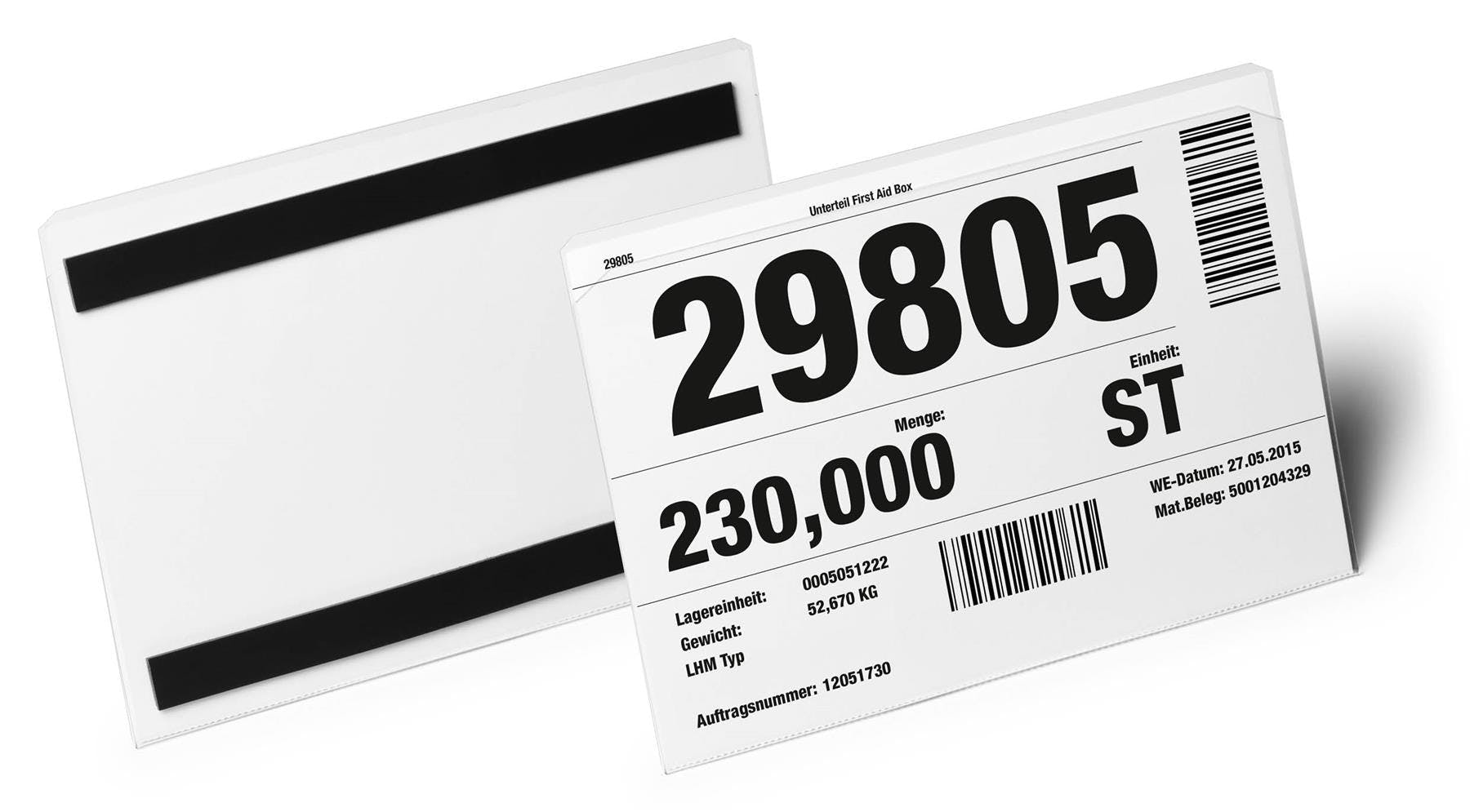 Rackhams Magnetic Ticket Label Holder Document Pocket | 10 Pack | A5