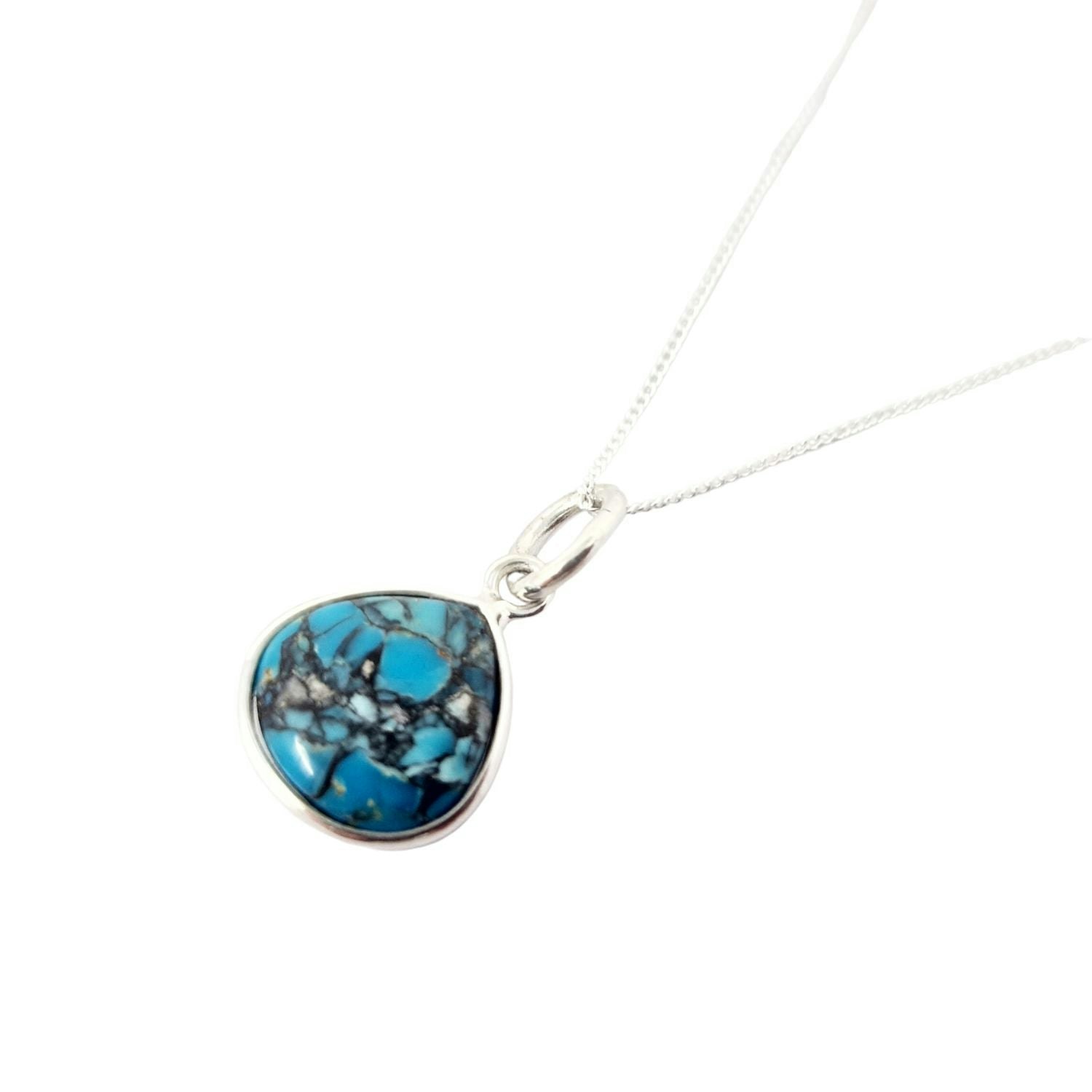 Harfi Turquoise/Silver December Birthstone Sterling Necklace