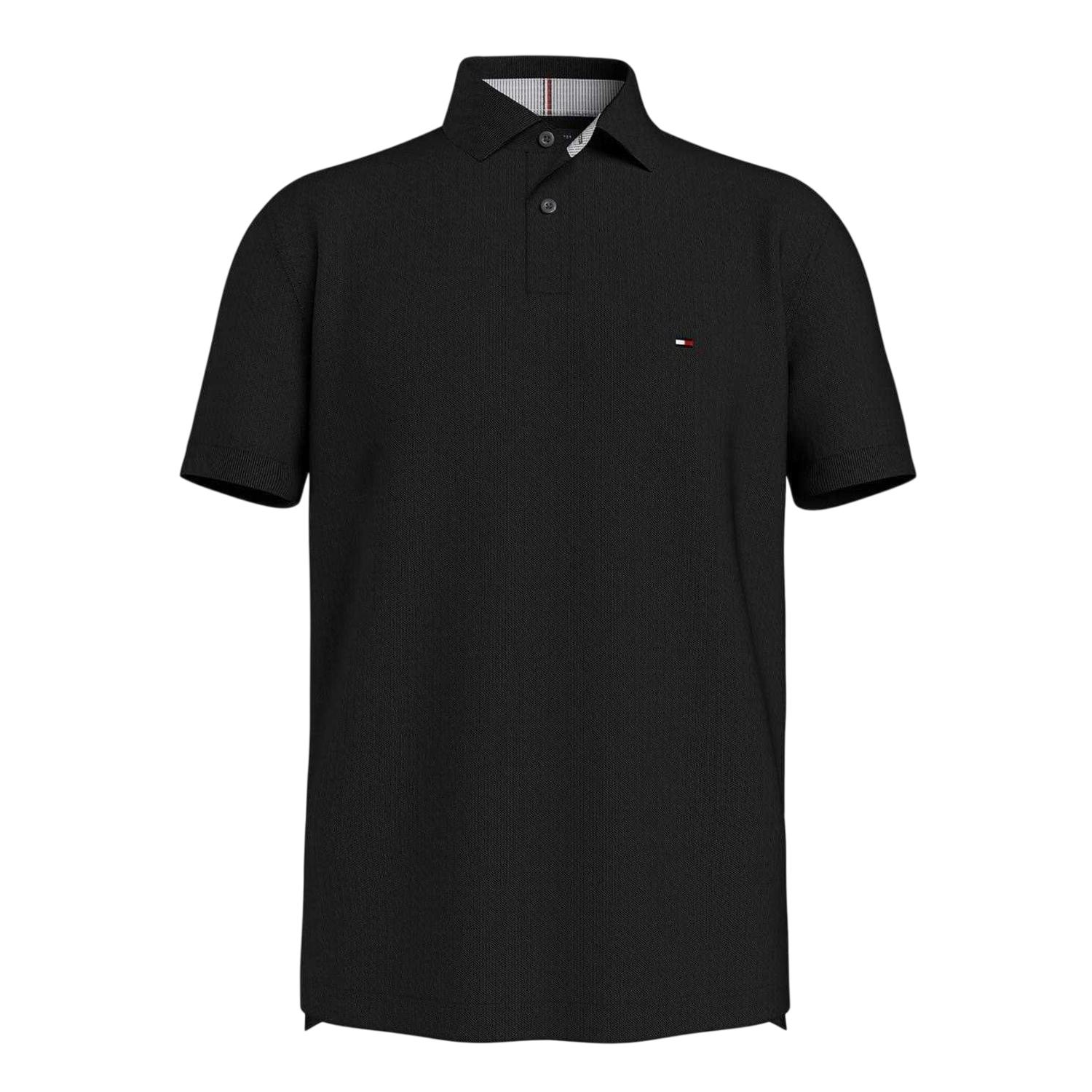 Tommy Hilfiger Men's Black 1985 Embroidered Logo Polo Shirt - 3XL - 96% Organic Cotton/4% Elastane