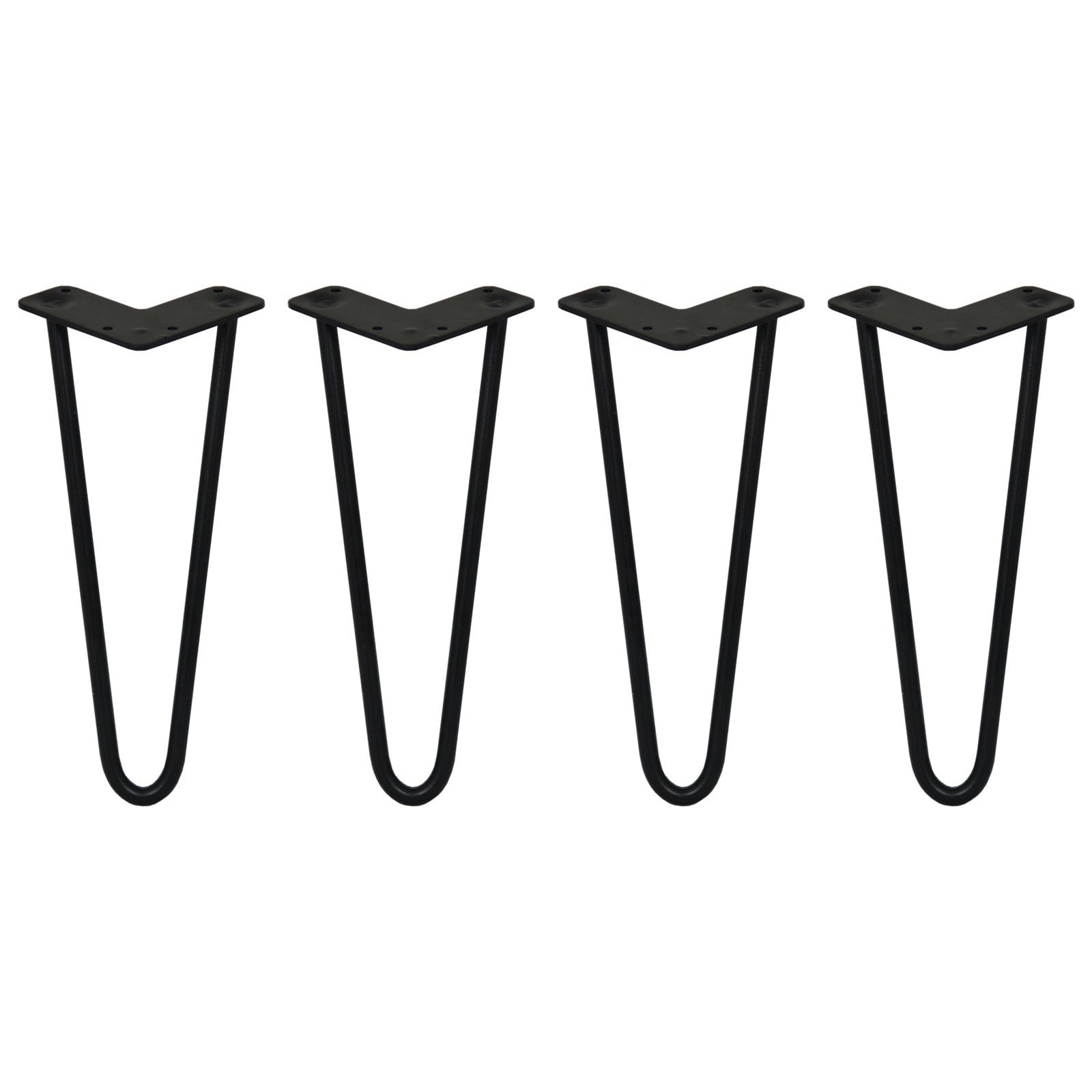 Rackhams Black 4 X 12" Hairpin Legs - 2 Prong - 12Mm