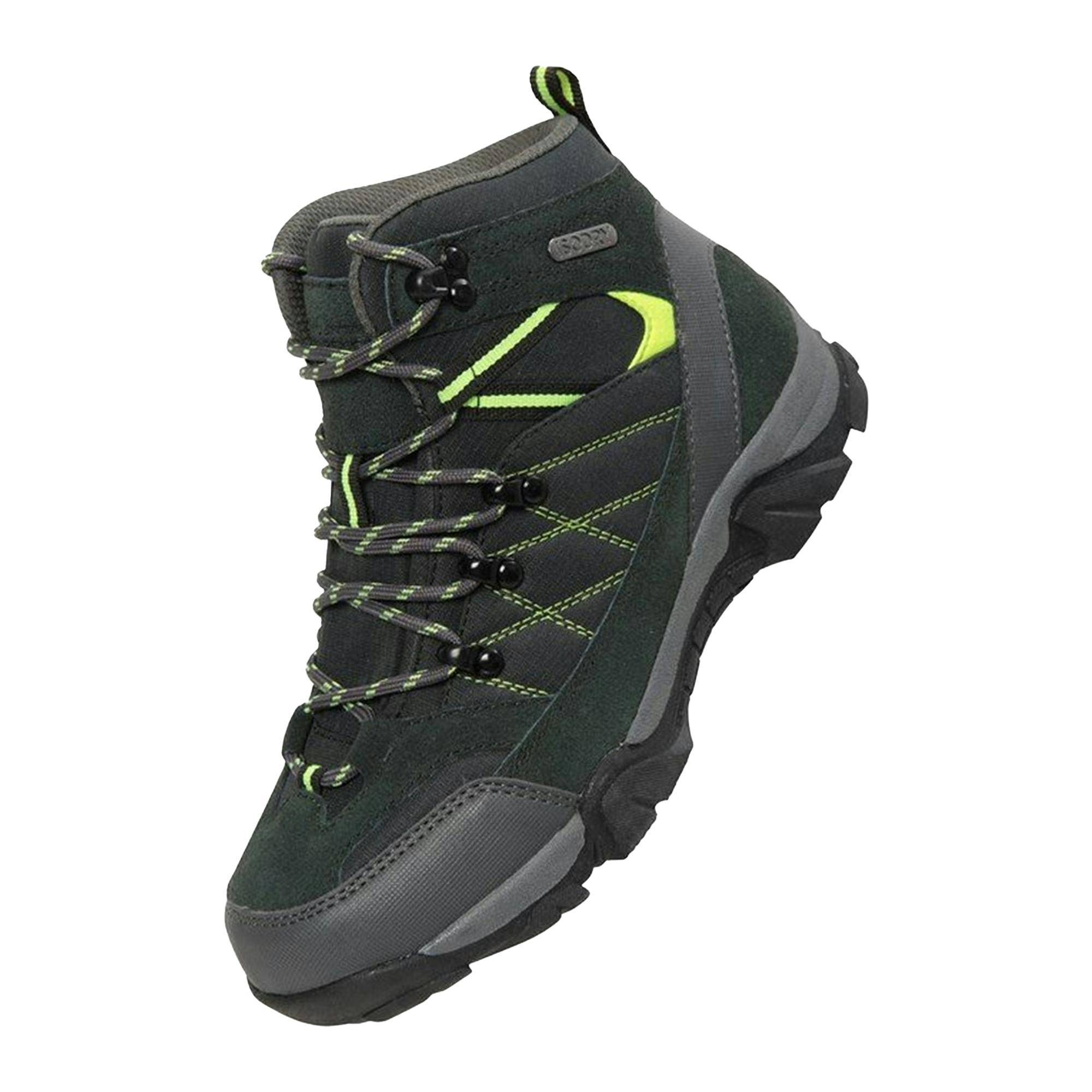 Mountain Warehouse Kids Trail Suede Walking Boots - Lime - Lime - 13 Uk Child - 40% Ripstop/20% Suede/10% Rubber/10% Phylon/10% Eva/10% Mesh