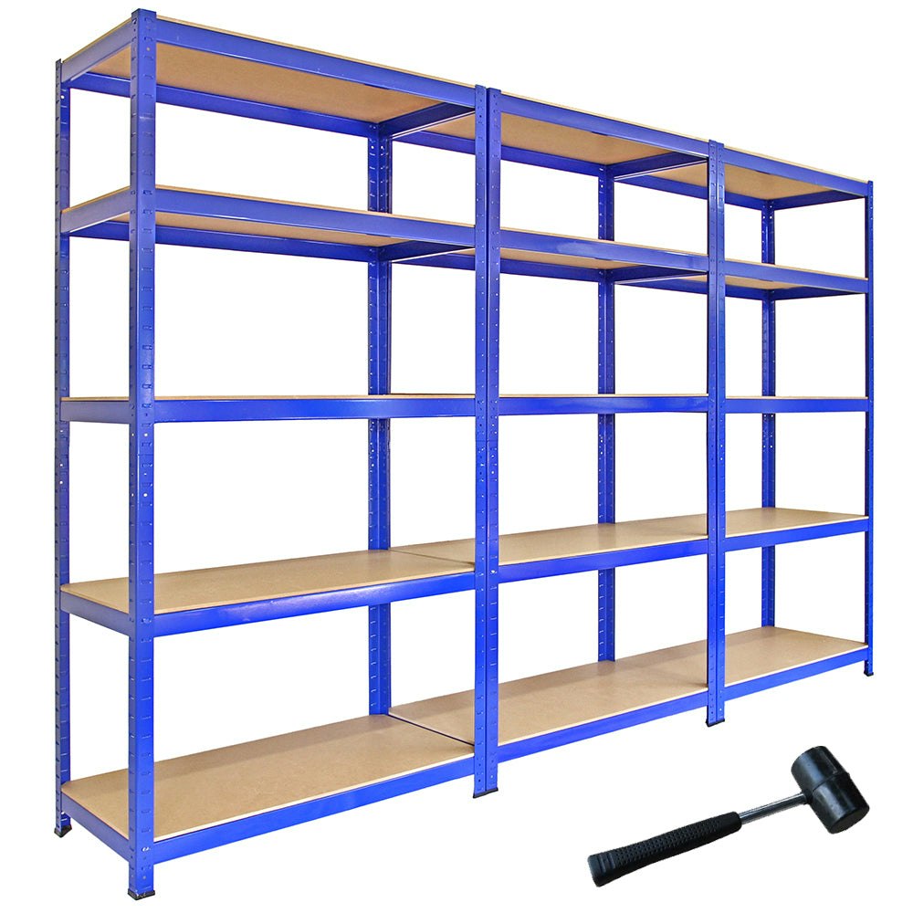 Rackhams Blue 3 X Monster Racking T-Rax Metal Storage Shelves - 90Cm W, 45Cm D