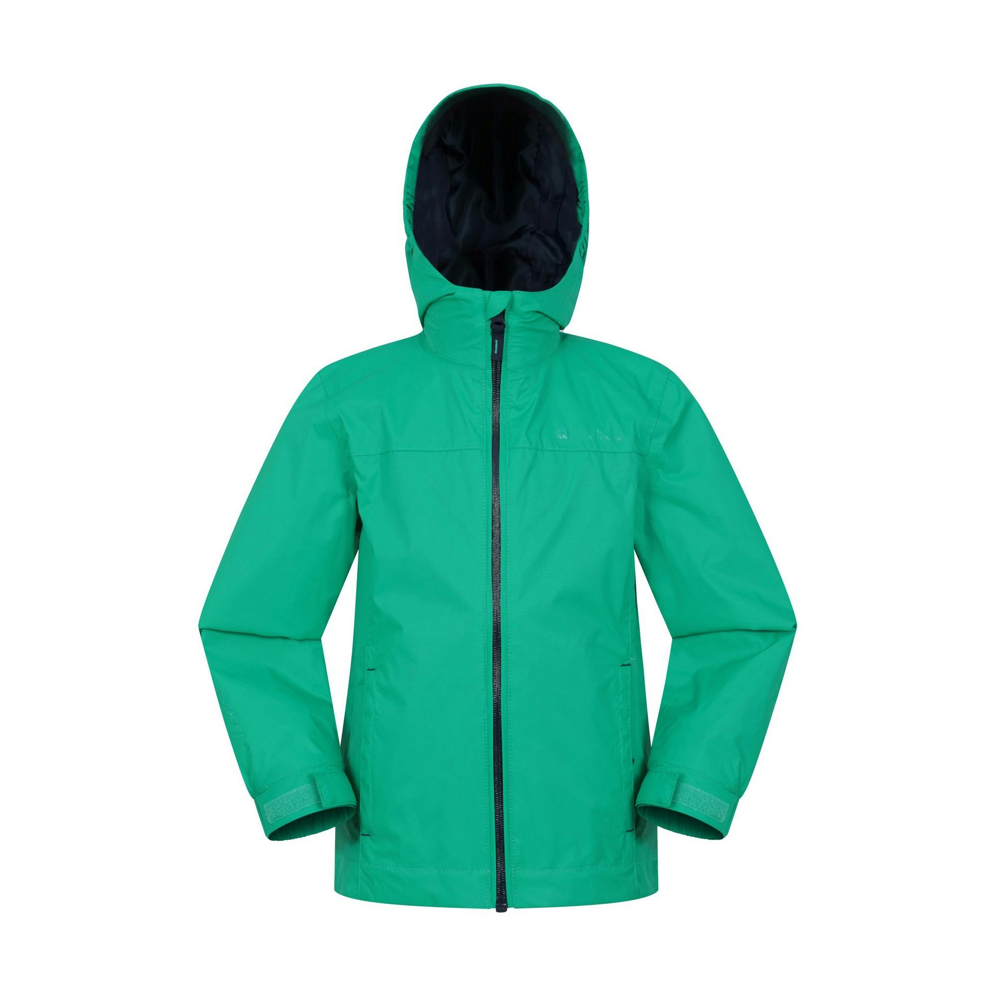 Mountain Warehouse Green Childrens/Kids Torrent Waterproof Jacket - 13 Years - 100% Polyester