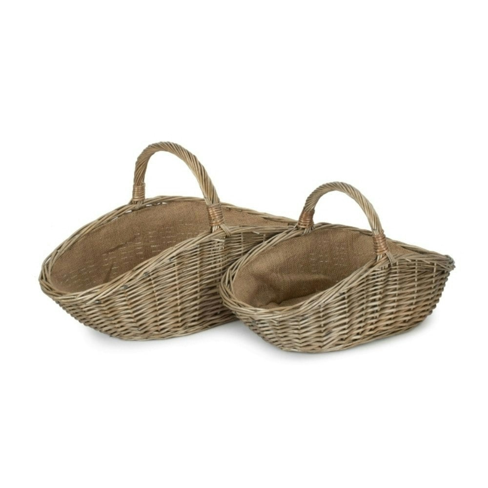 Red Hamper Antique Wash Harvesting Wicker Basket - Antique Wash - 2 Set Of Size 2