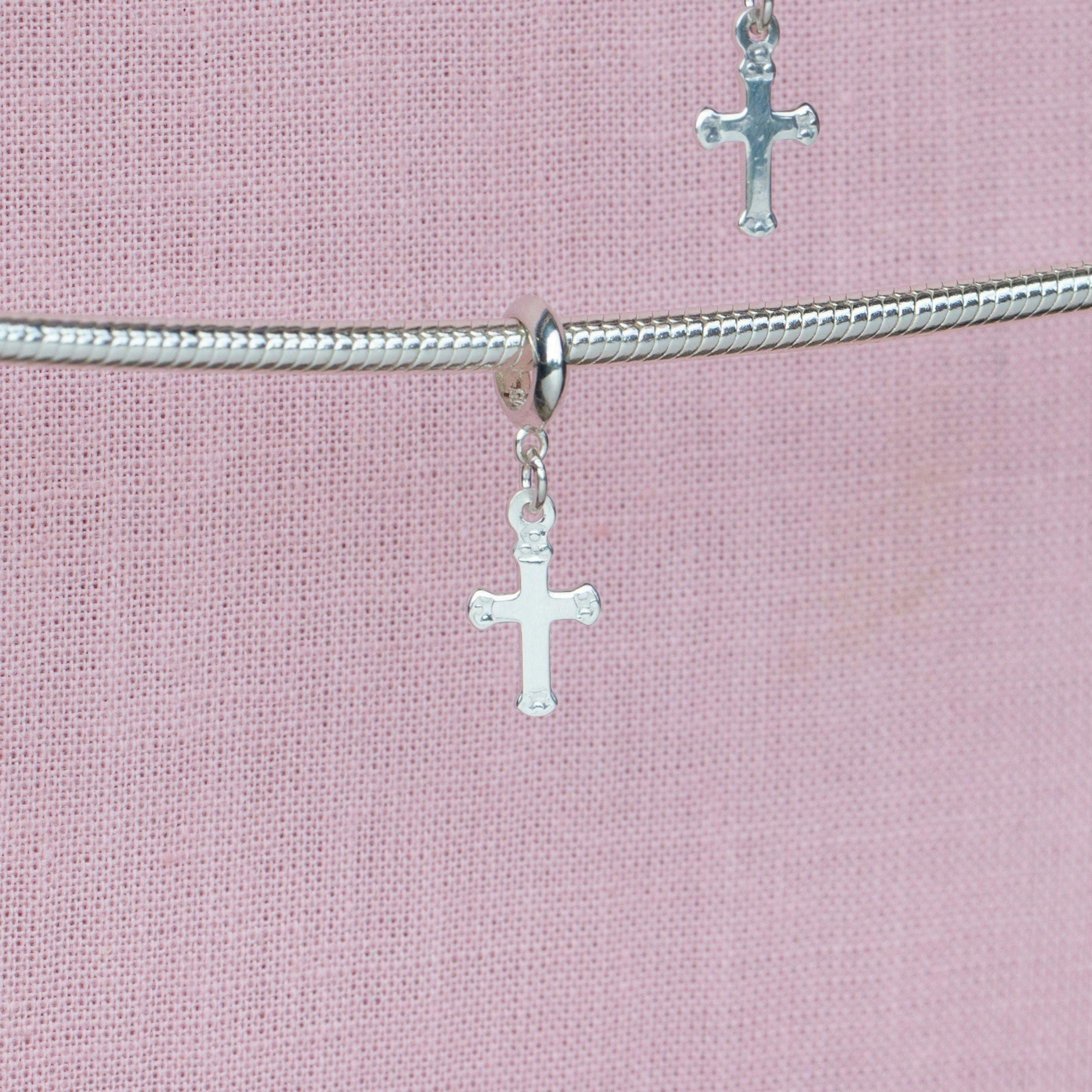 Mylee London Silver Cross Pendant Charm - Sterling - Yes - Slider