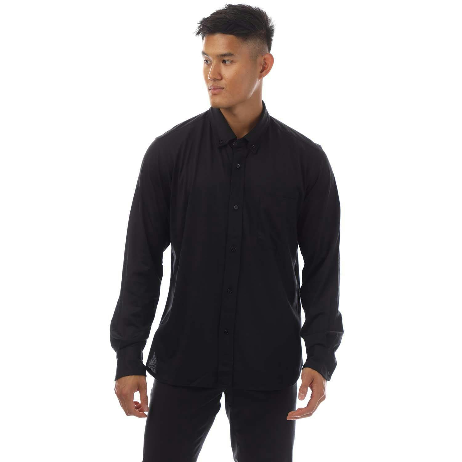 Tom Ford Men's Black Silk Cotton Blend Button-Down Shirt - 3XL - 60% Silk/40% Cotton