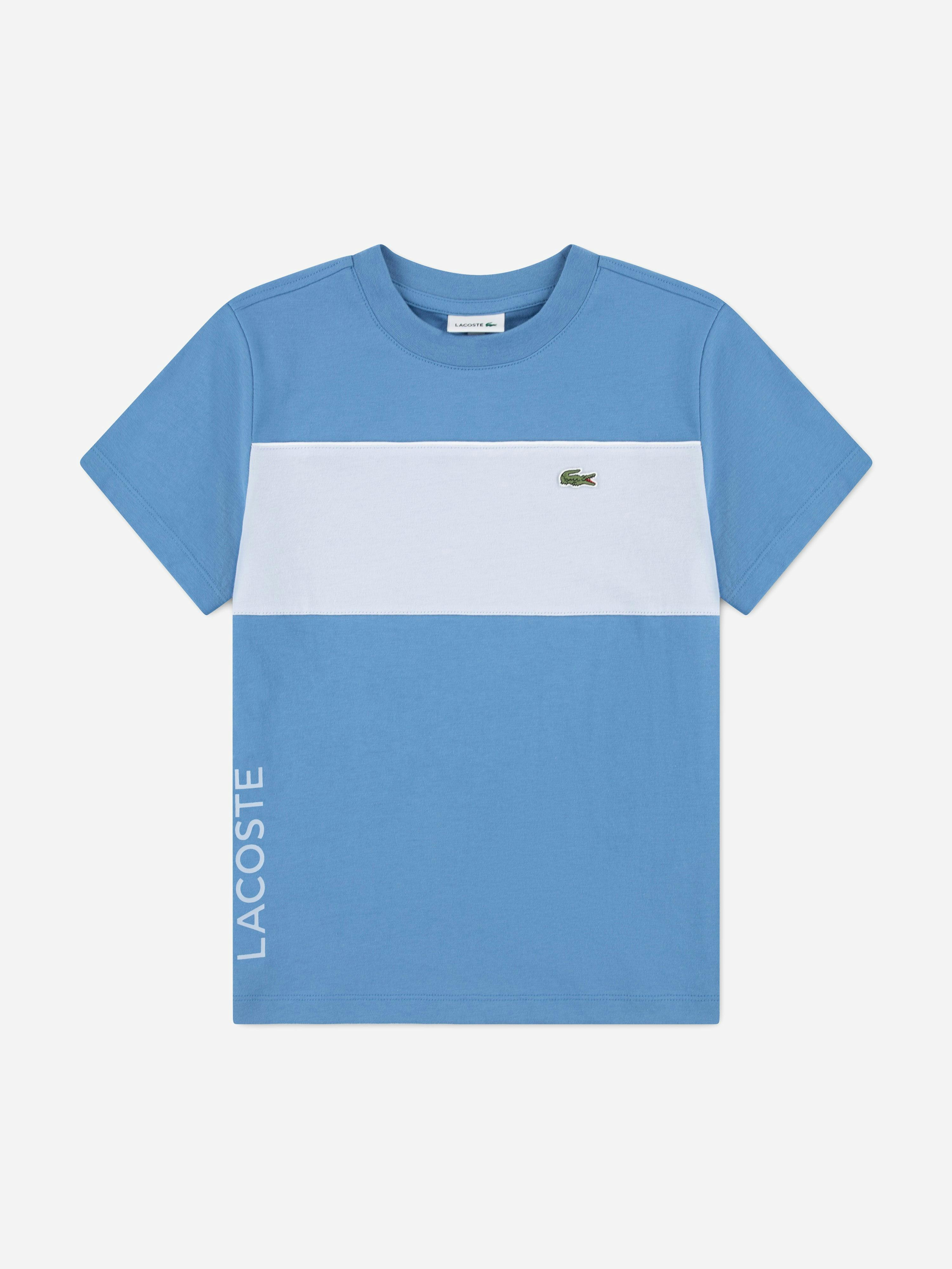 Lacoste Kids Boys Blue Lacoste Colourblock T-Shirt In - 4 Yrs