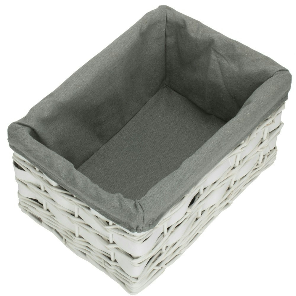 Red Hamper Red/Grey Hamper Whitewash Lined Scandi Storage Basket - Medium