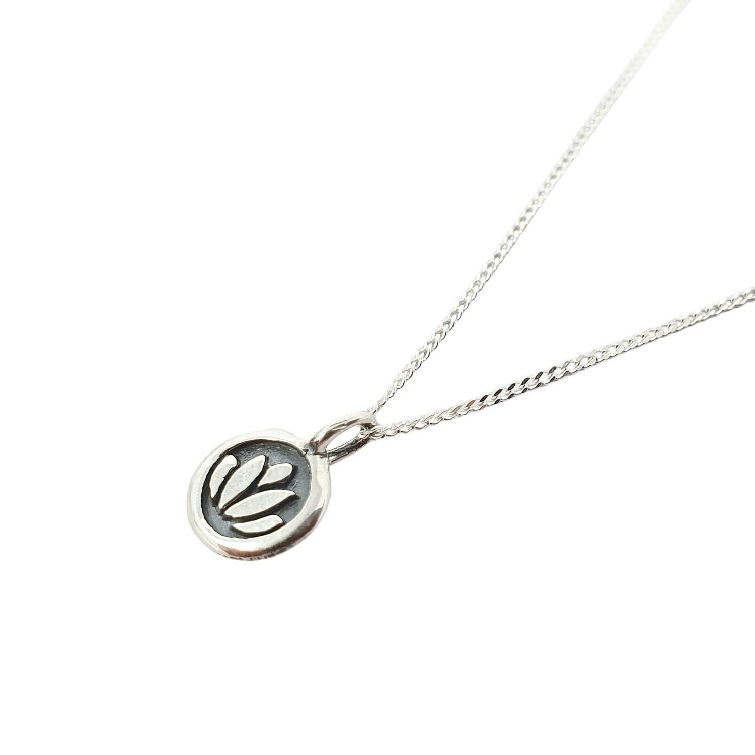 Harfi Silver Sterling Mini Lotus Charm Necklace