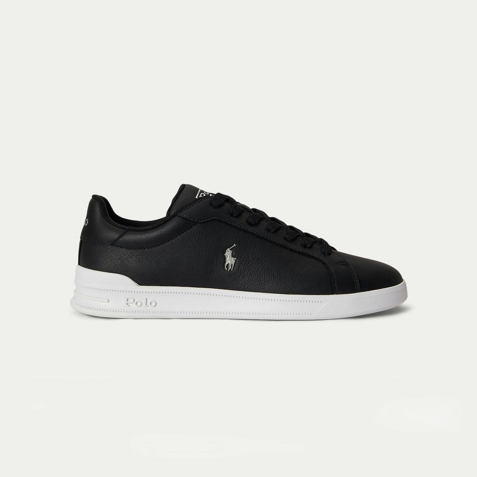 Polo Ralph Lauren Black Hrt Crt Ii Court Trainers In - Uk 9