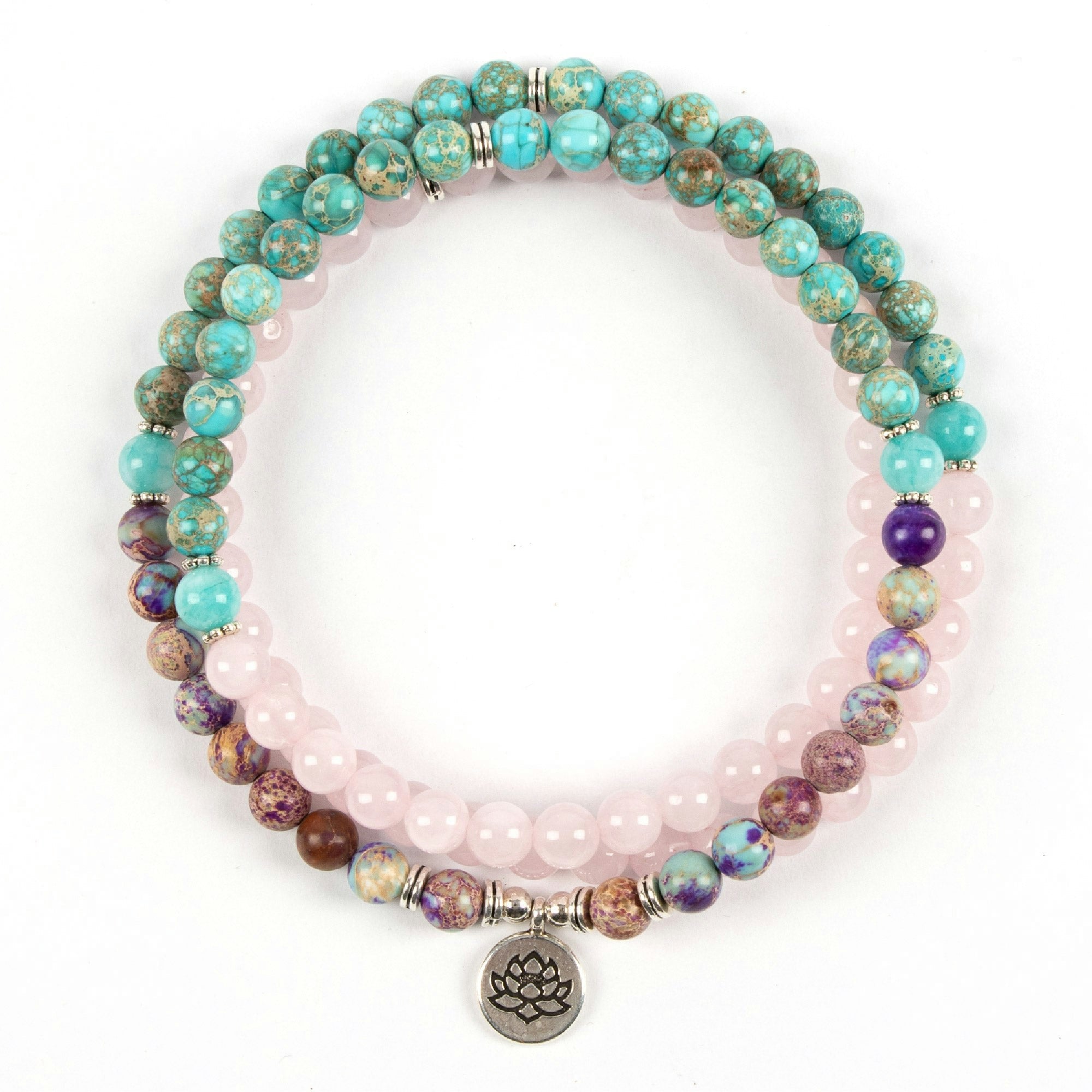 Myga Turquoise Rebirth Mala Bead Necklace