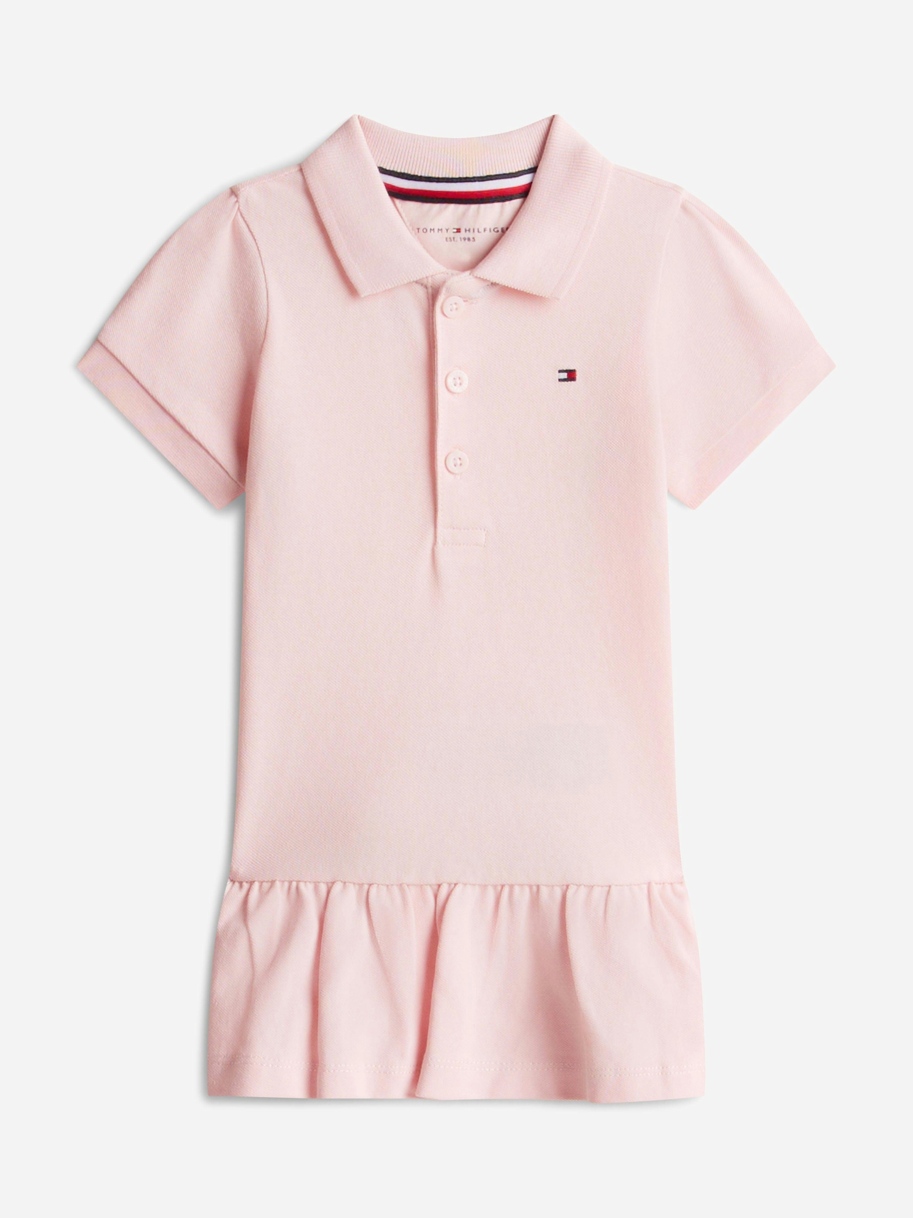 Tommy Hilfiger Women's Pink Baby Girls Pique Polo Dress In - 0 - 6 Mths