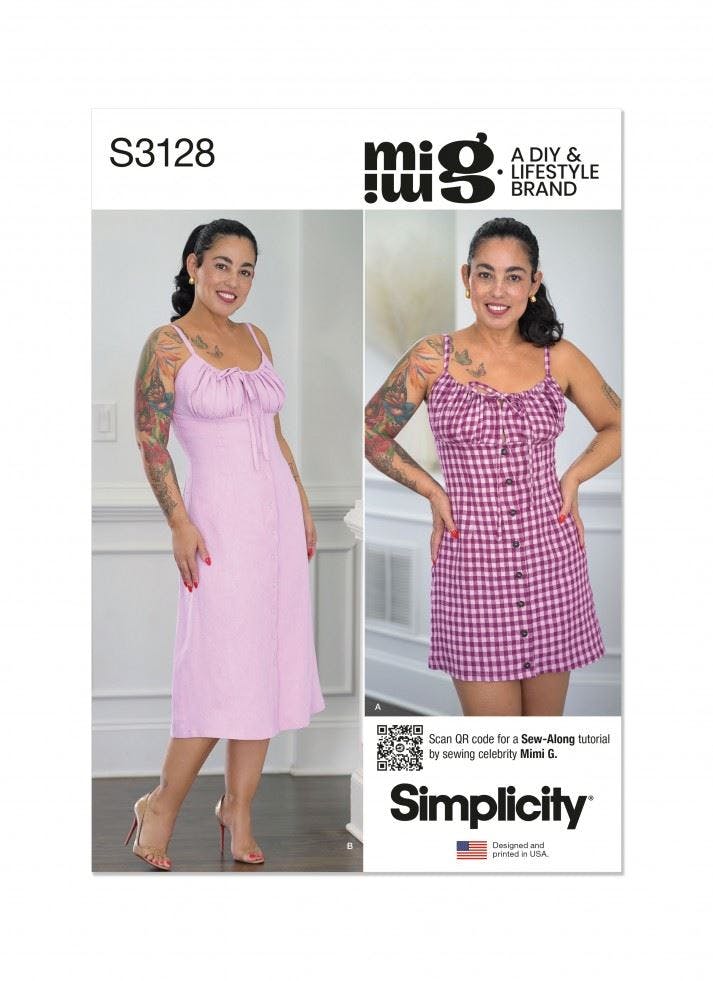 Simplicity Women's Sewing Pattern 3128, Dresses For K5 (8-10-12-14-16) - Easy - Y5 (18-20-22-24-26)