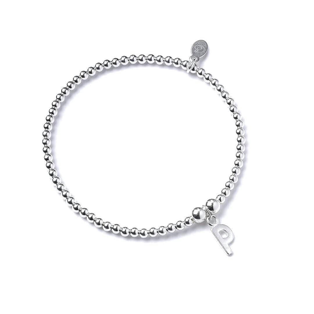 Mylee London Silver Letter Initial Sterling Ball Bead Bracelet - Yes - P