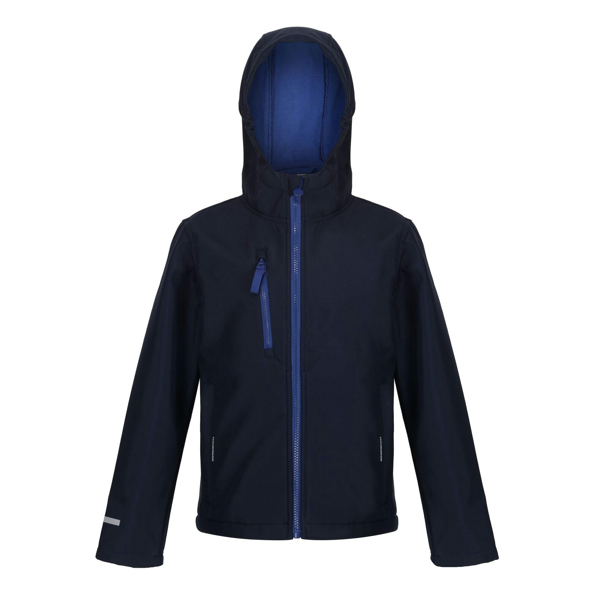 Regatta Professional Kids 3 Layer Soft Shell Jacket - Navy/New Royal - 32In - Navy/New Royal - 100% Polyester