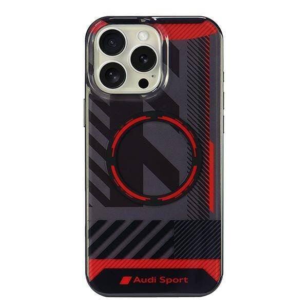 Audi Black/Red Iml Sport Hardcase With Magsafe For Iphone 16 Pro Max 6.9" - Aus-Imlmip16pm-Rsq/D2-Bk