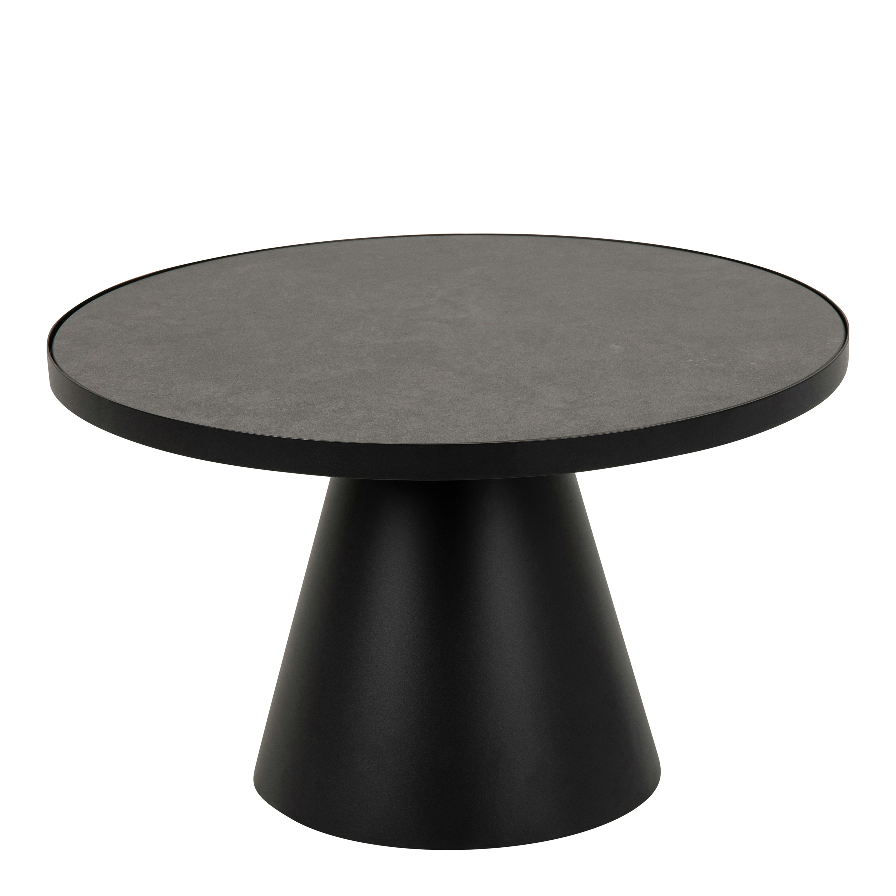 Rackhams Black Soli Round Ceramic Coffee Table In 65.7X40cm - 1