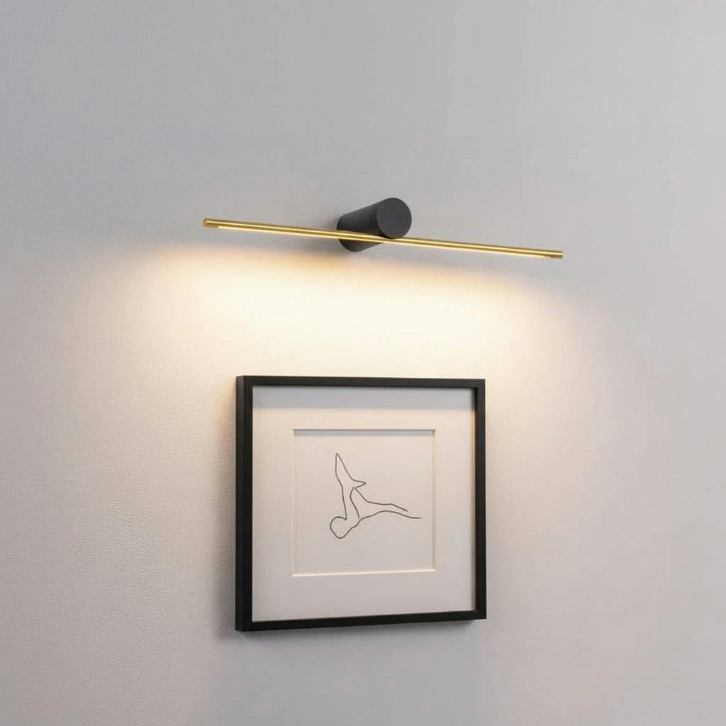 Rackhams Black/Gold/Light 8 Watt And 600Mm Wide Picture Fixture
