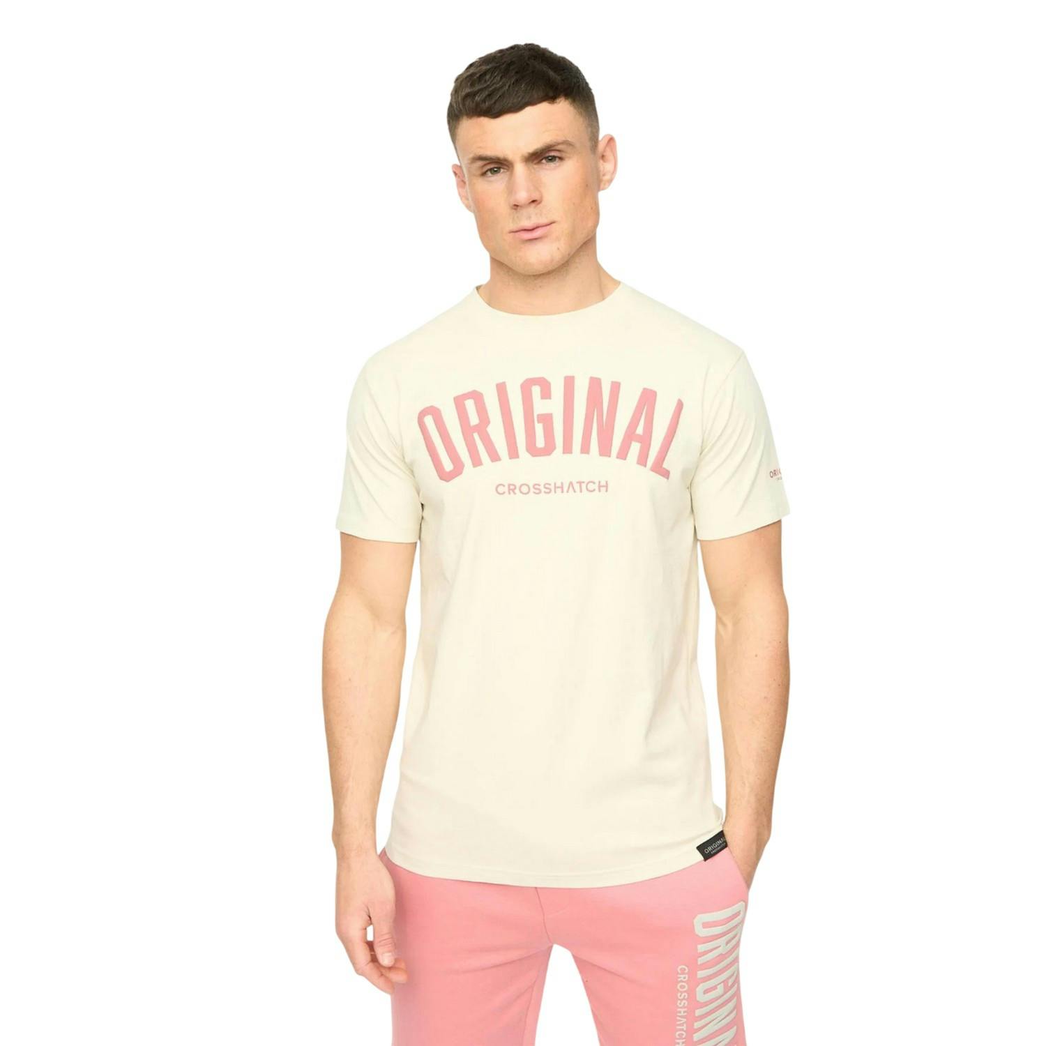 Crosshatch Men's Kensby T-Shirt - Neutral - S - Neutral - 100% Cotton