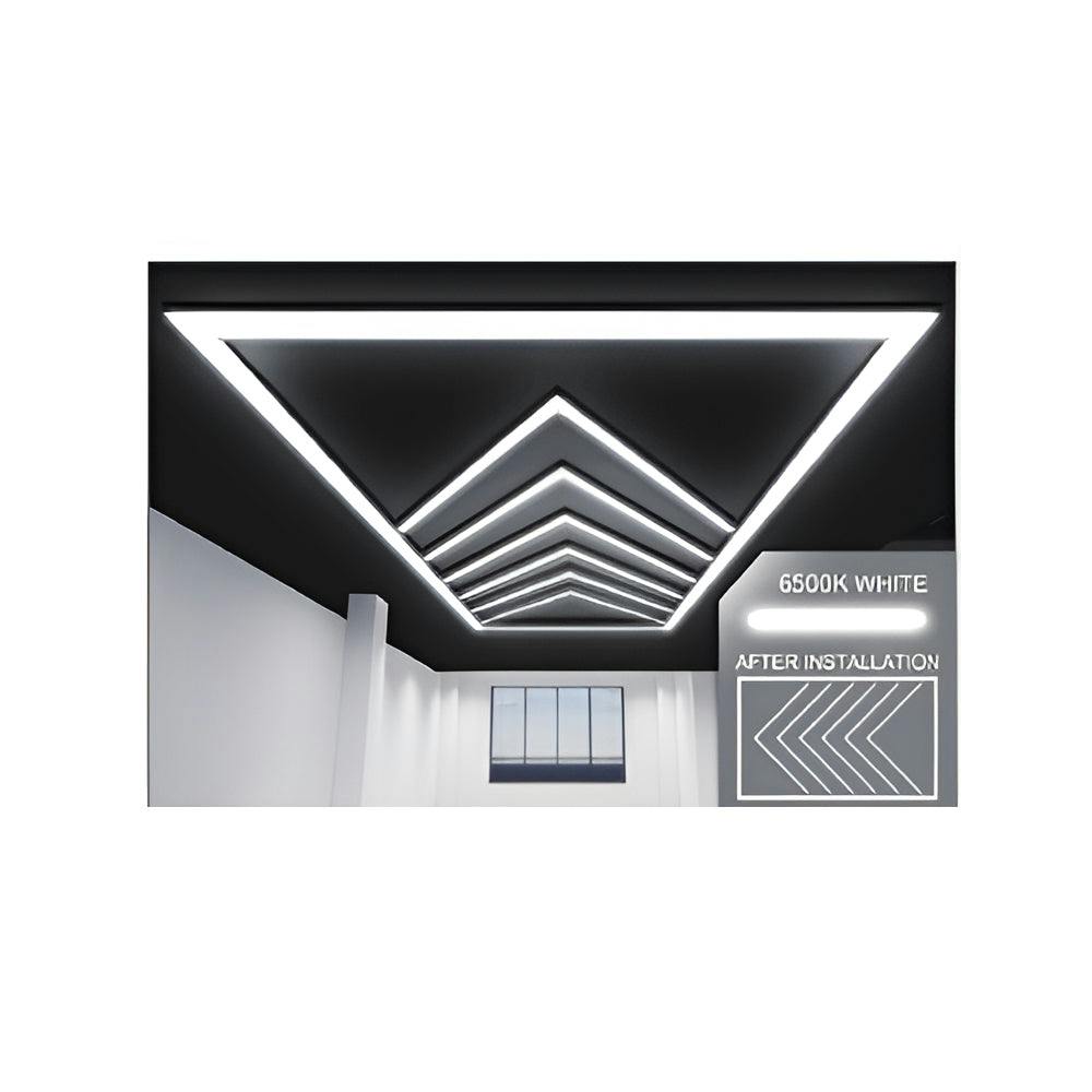 Ener-J Light 432W Designer Led Ceiling With Frame, 8 Arrow Grid With Border, Commercial Interior Ing