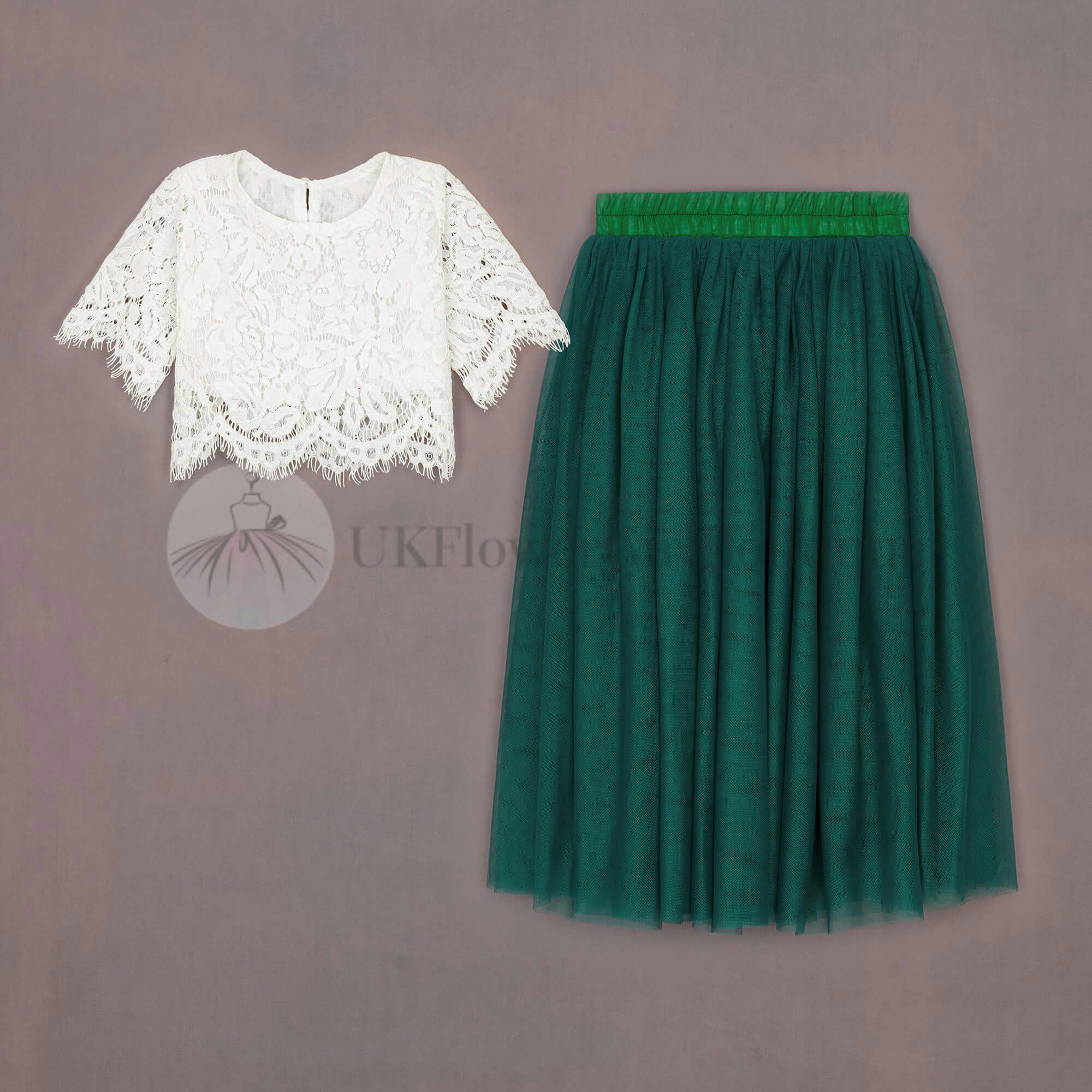 Uk Flower Girl Boutique Girls Green Uk Flower Boutique Baby Felicity Couture - Hunter - 12/24 Mths