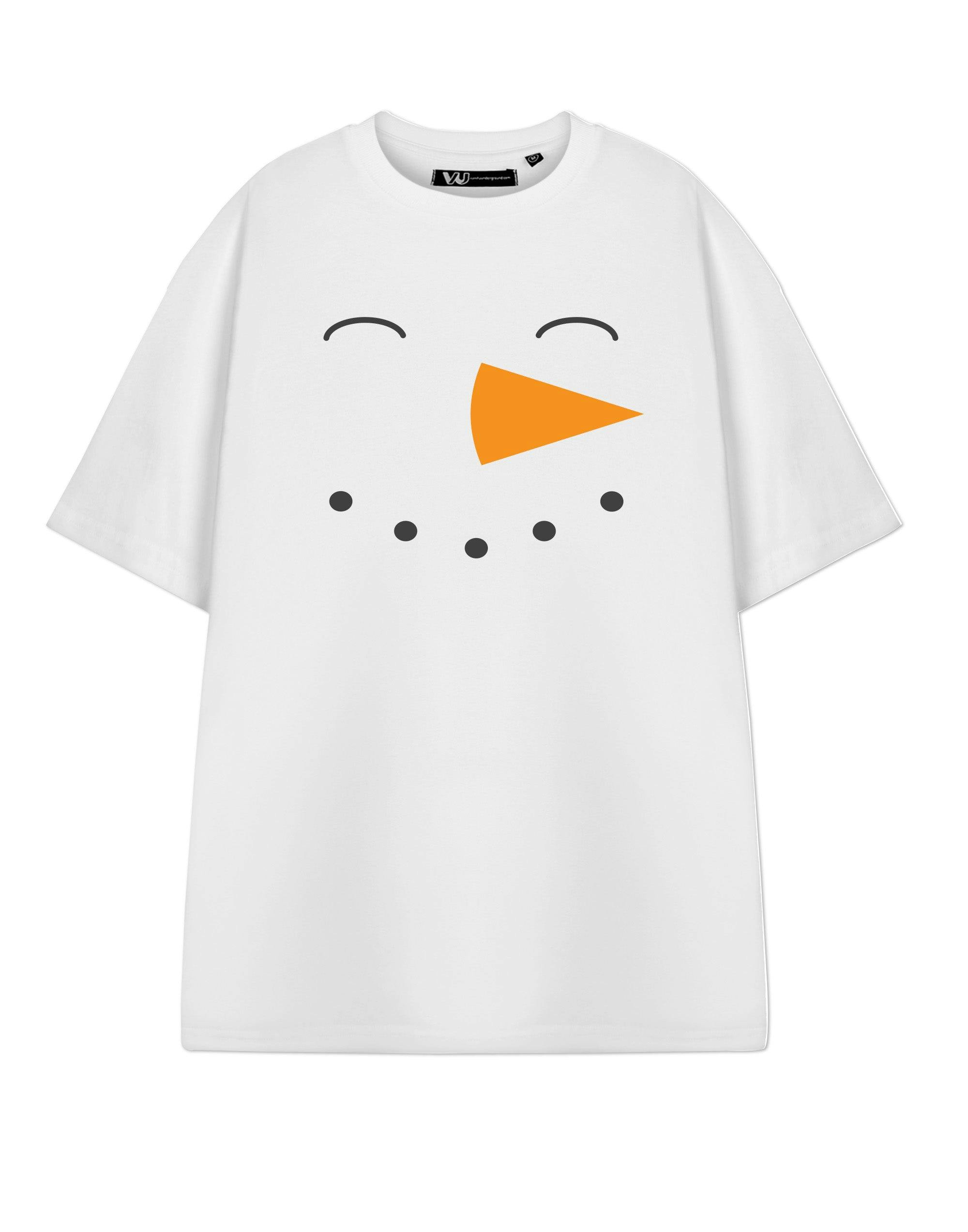 Vanilla Underground Unisex White Show Me The Merch Snowman Short Sleeved T-Shirt - XXX-Large