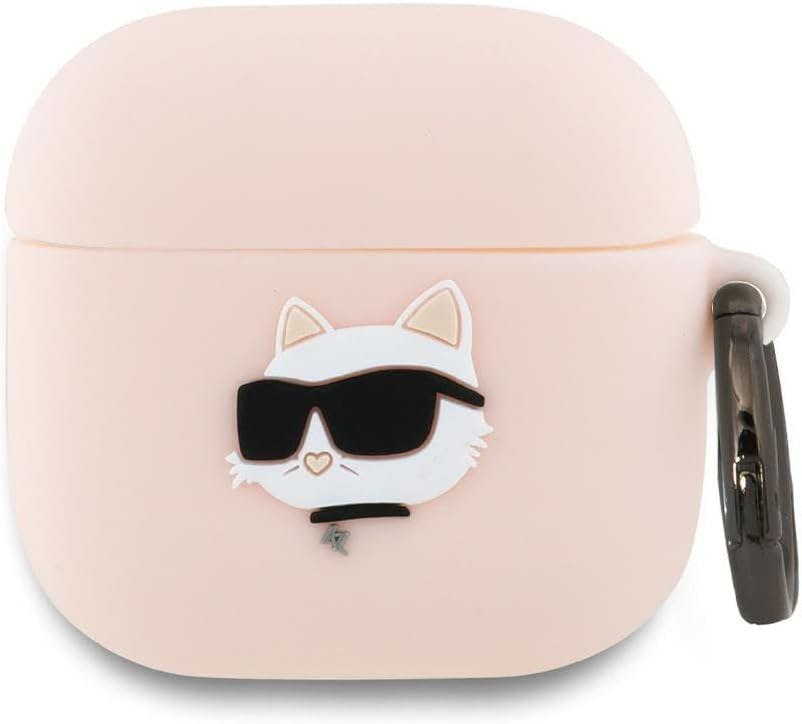 Karl Lagerfeld Pink 3D Choupette Head Silicone Case For Airpods 4 - Kla4runchp