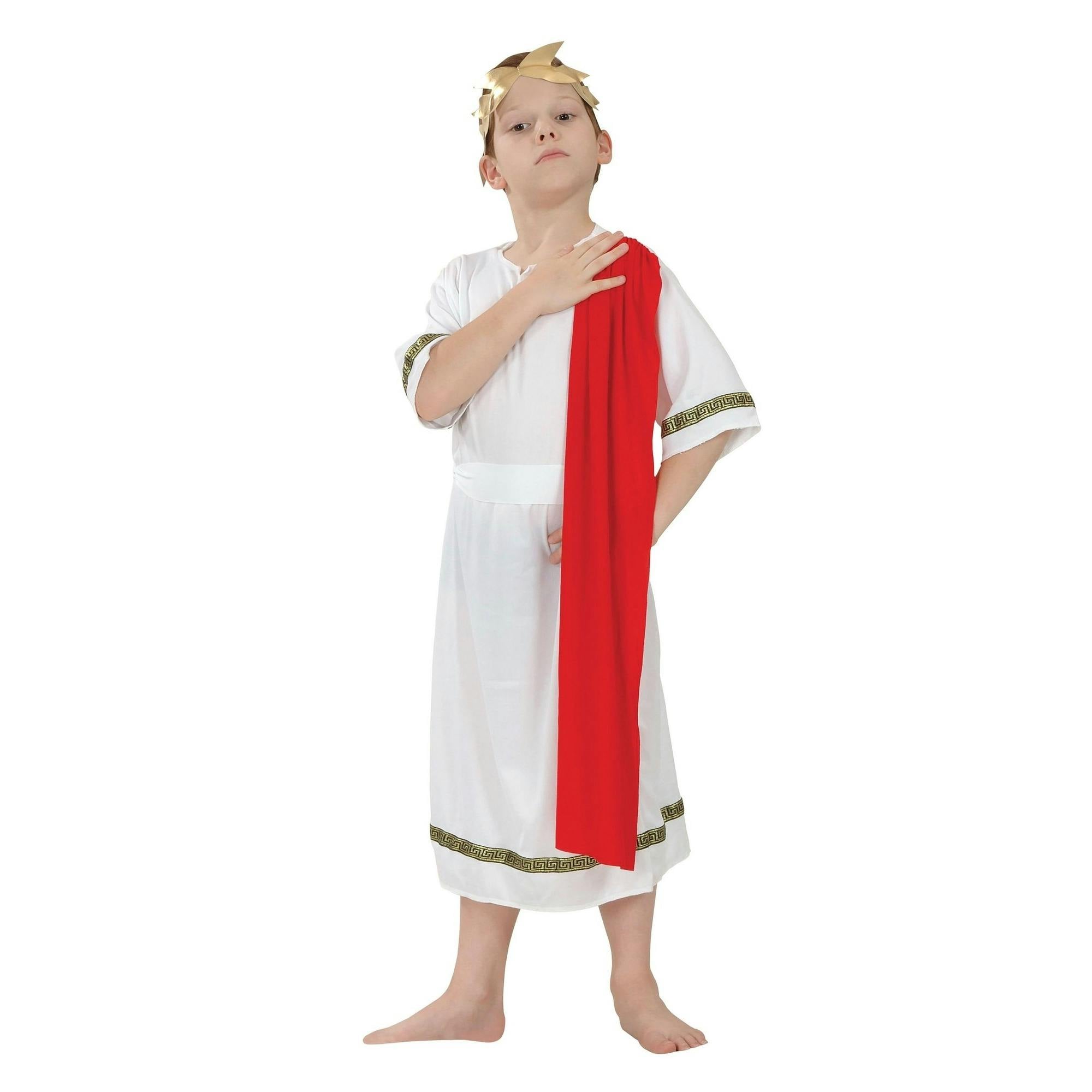 Bristol Novelty White/Red/Gold Kids Roman Emperor Costume - Xl
