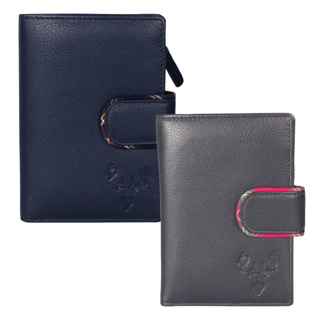 Mala Leather Braemar Country Stag Tab Purse - One Size - Navy - Leather